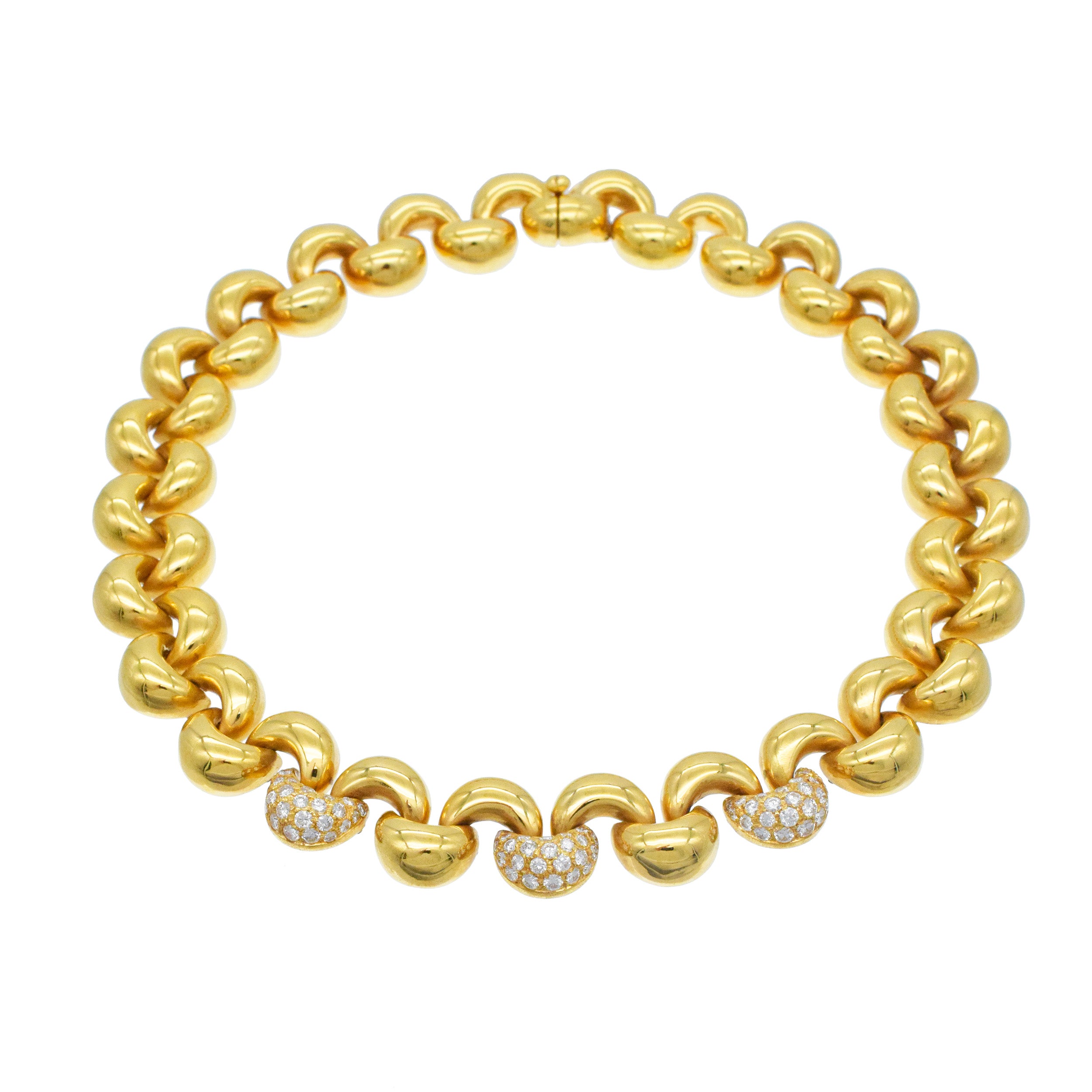 Diamond Choker Necklace In 18k Yellow Gold