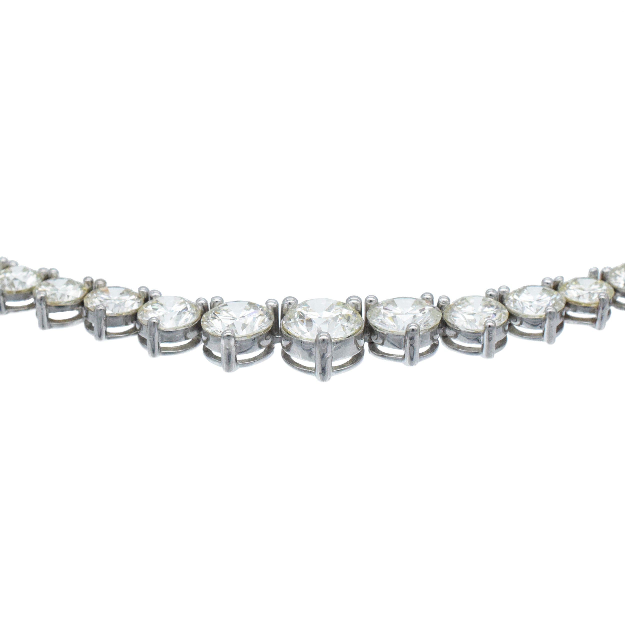 21.50ct Diamond Riviera Necklace In 14k White Gold