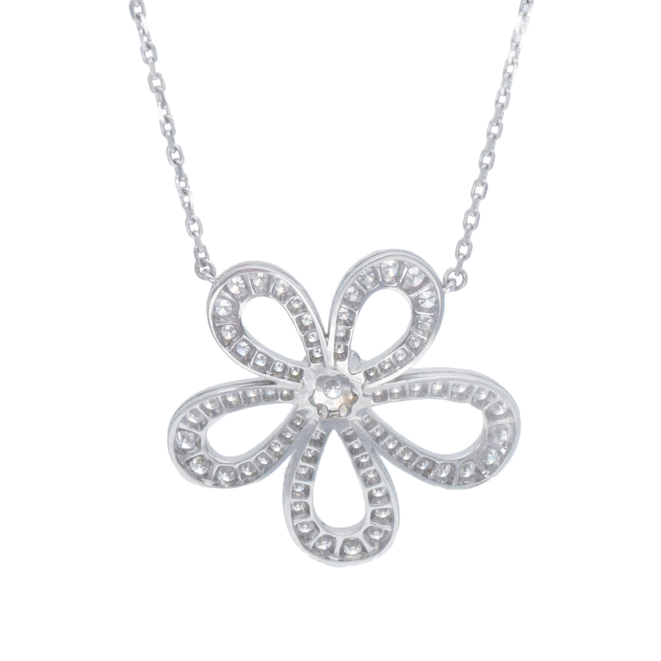 Van Cleef & Arpels Diamond Flowerlace Pendant In 18k White Gold