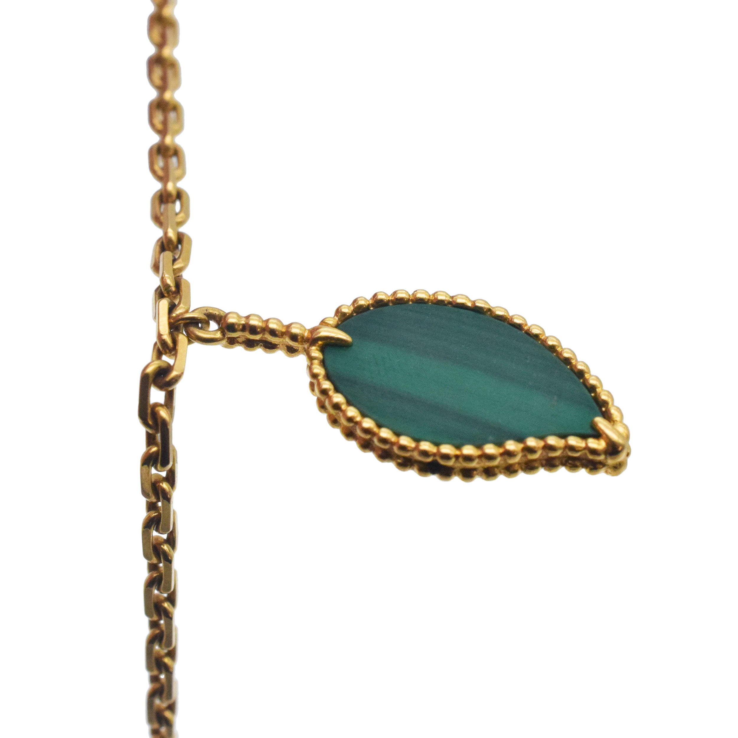 Van Cleef & Arpels Lucky Alhambra Multi Gemstone Long Chain Necklace In 18k Yellow Gold