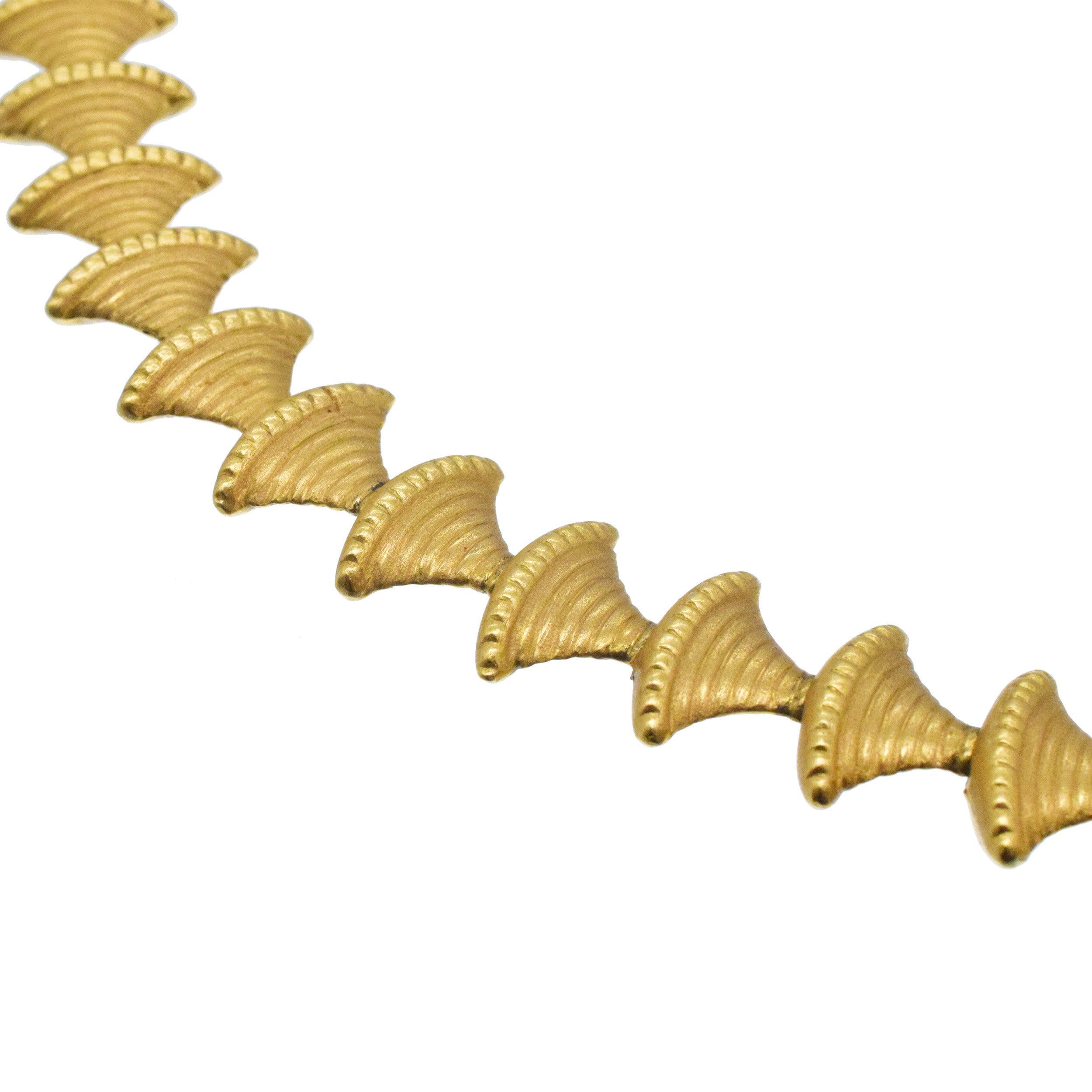 Double Sided 18k Yellow Gold Bell Link Long Necklace