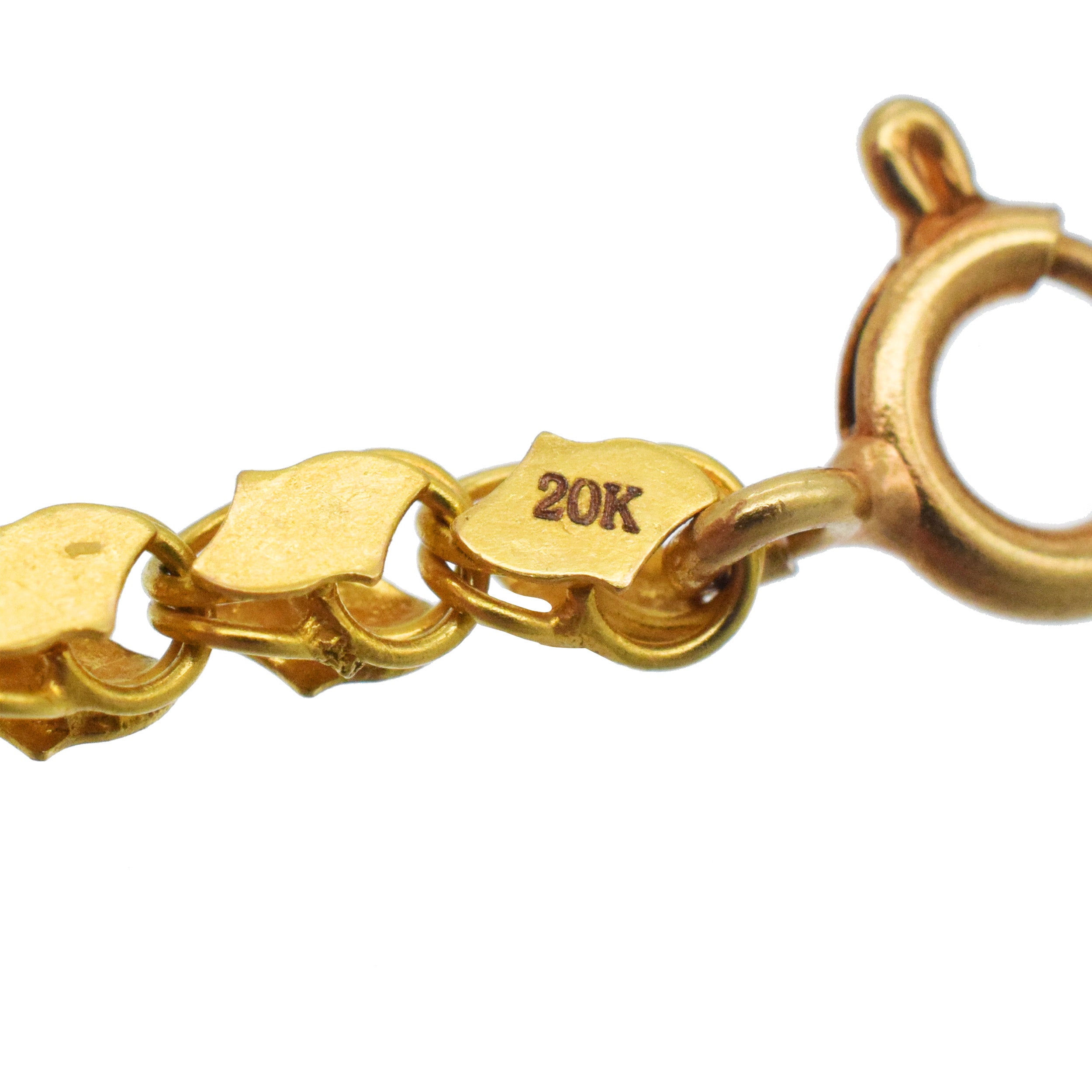 Vintage 20k Yellow Gold Fancy Link Chain