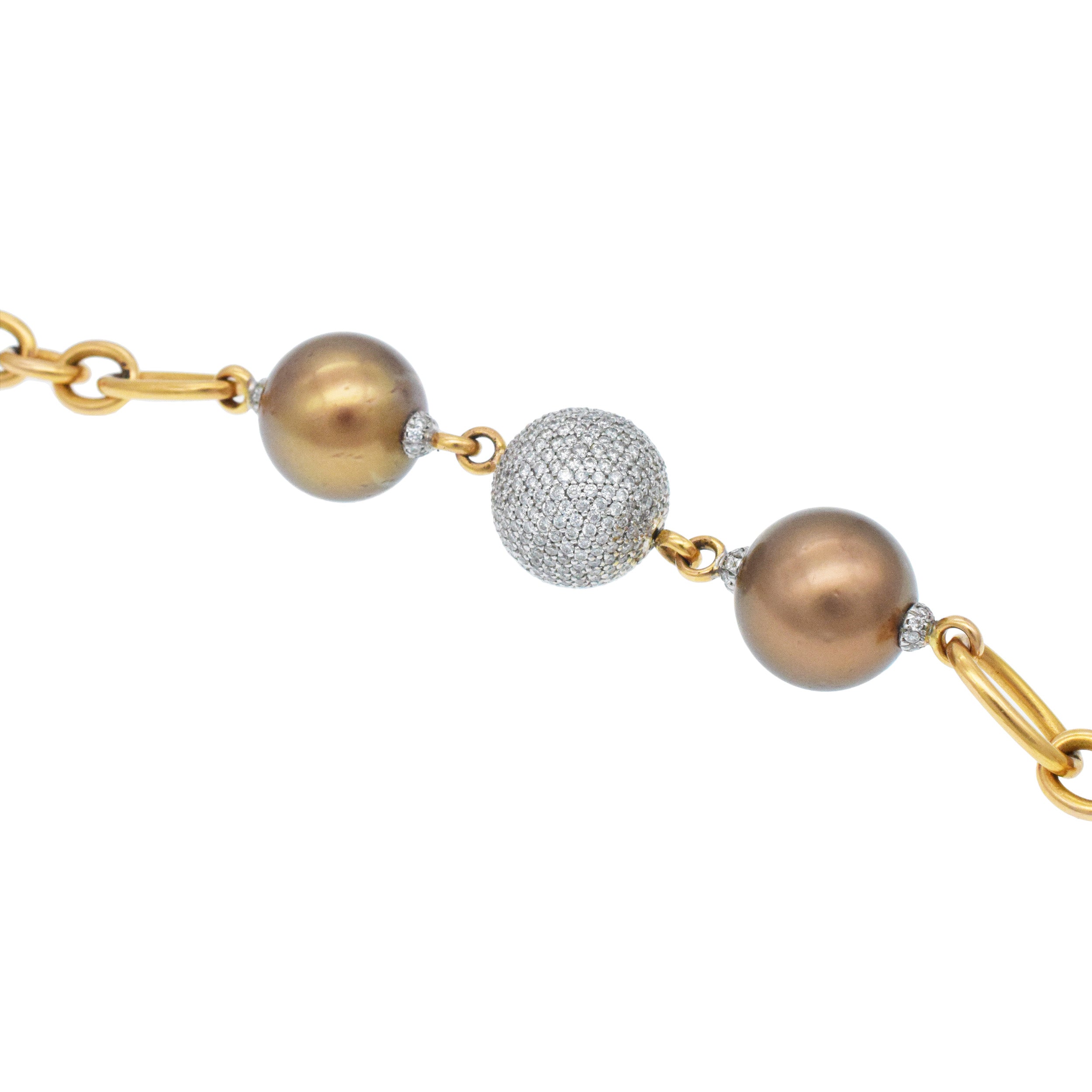Crivelli Multi-Way pearl and diamond multi - way necklace / waist chain in 18k rose gold