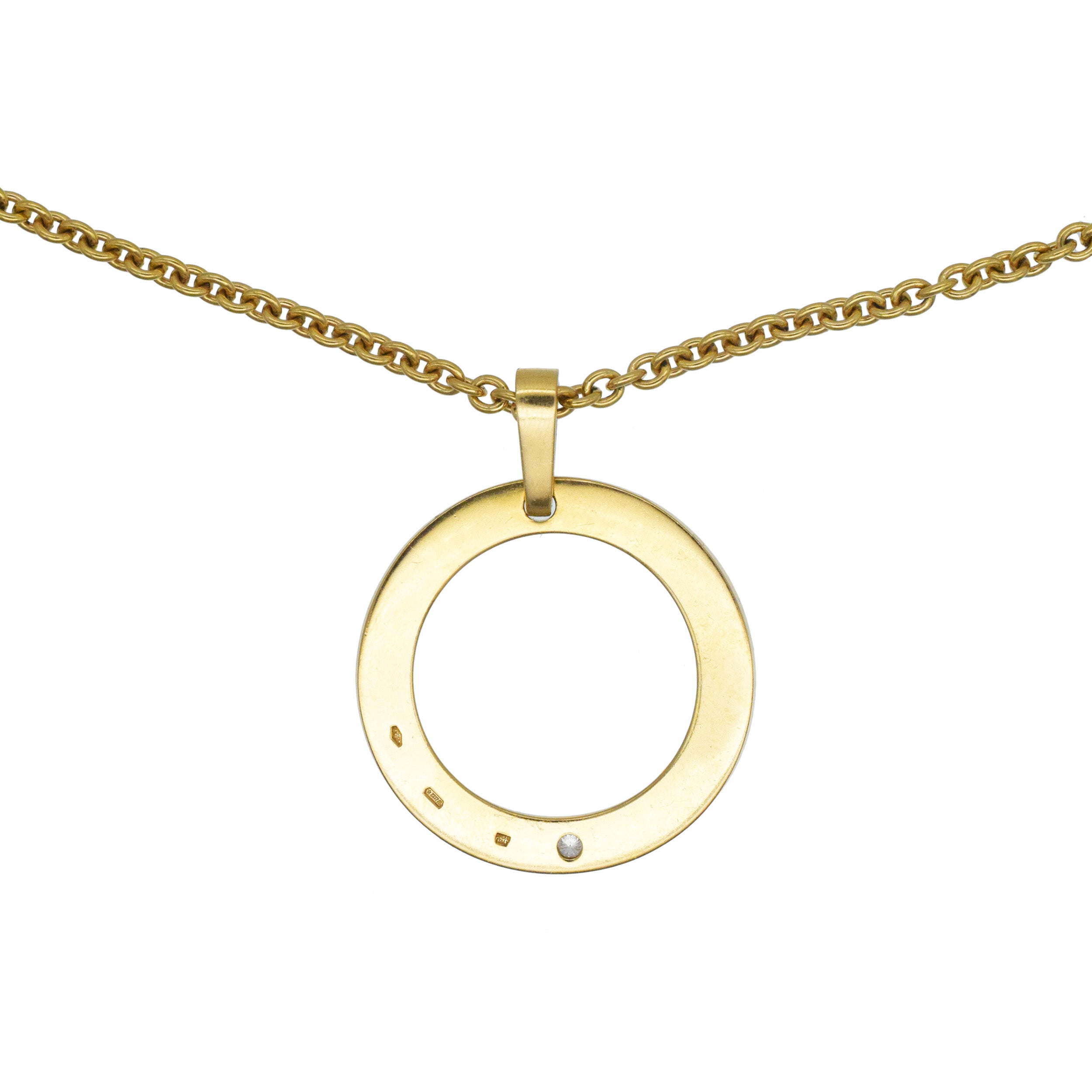 Bulgari 18k Yellow Gold And Diamond Circle Pendant