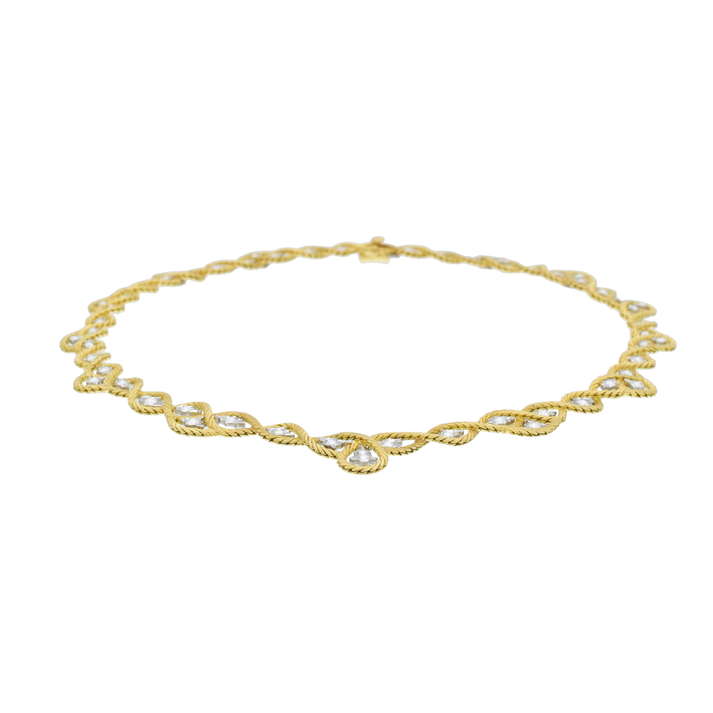 Buccellati Diamond Etoile Necklace In 18k Yellow And White Gold