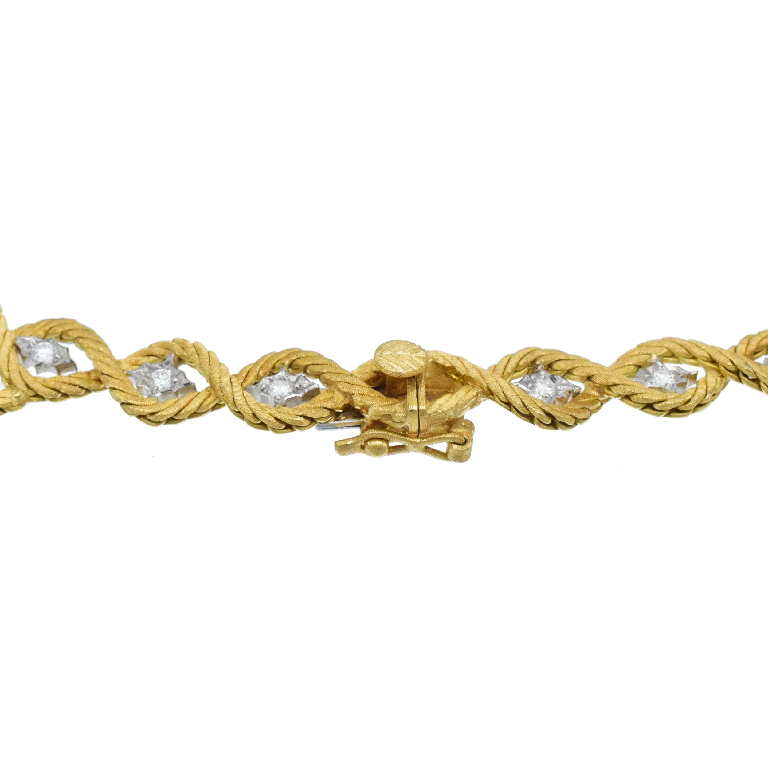 Buccellati Diamond Etoile Necklace In 18k Yellow And White Gold