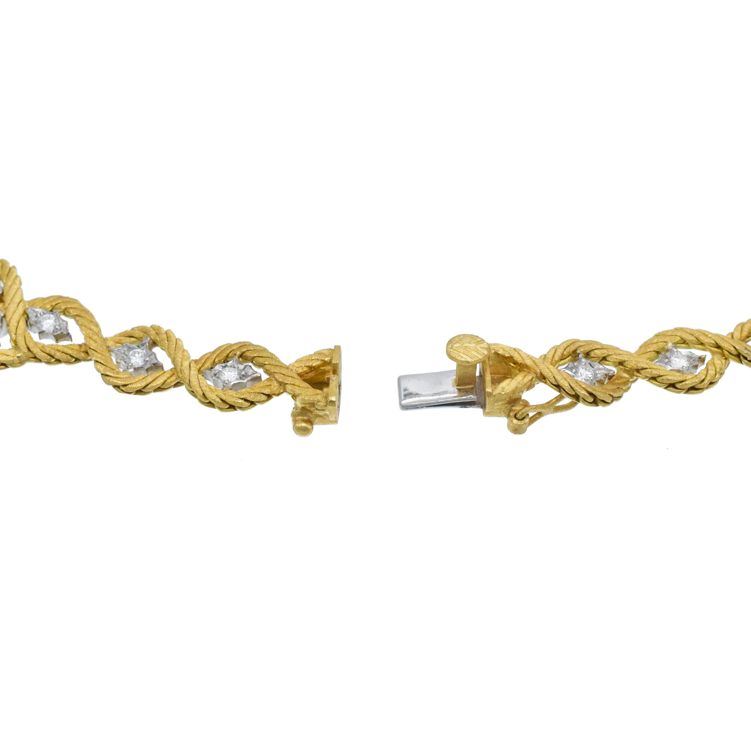 Buccellati Diamond Etoile Necklace In 18k Yellow And White Gold