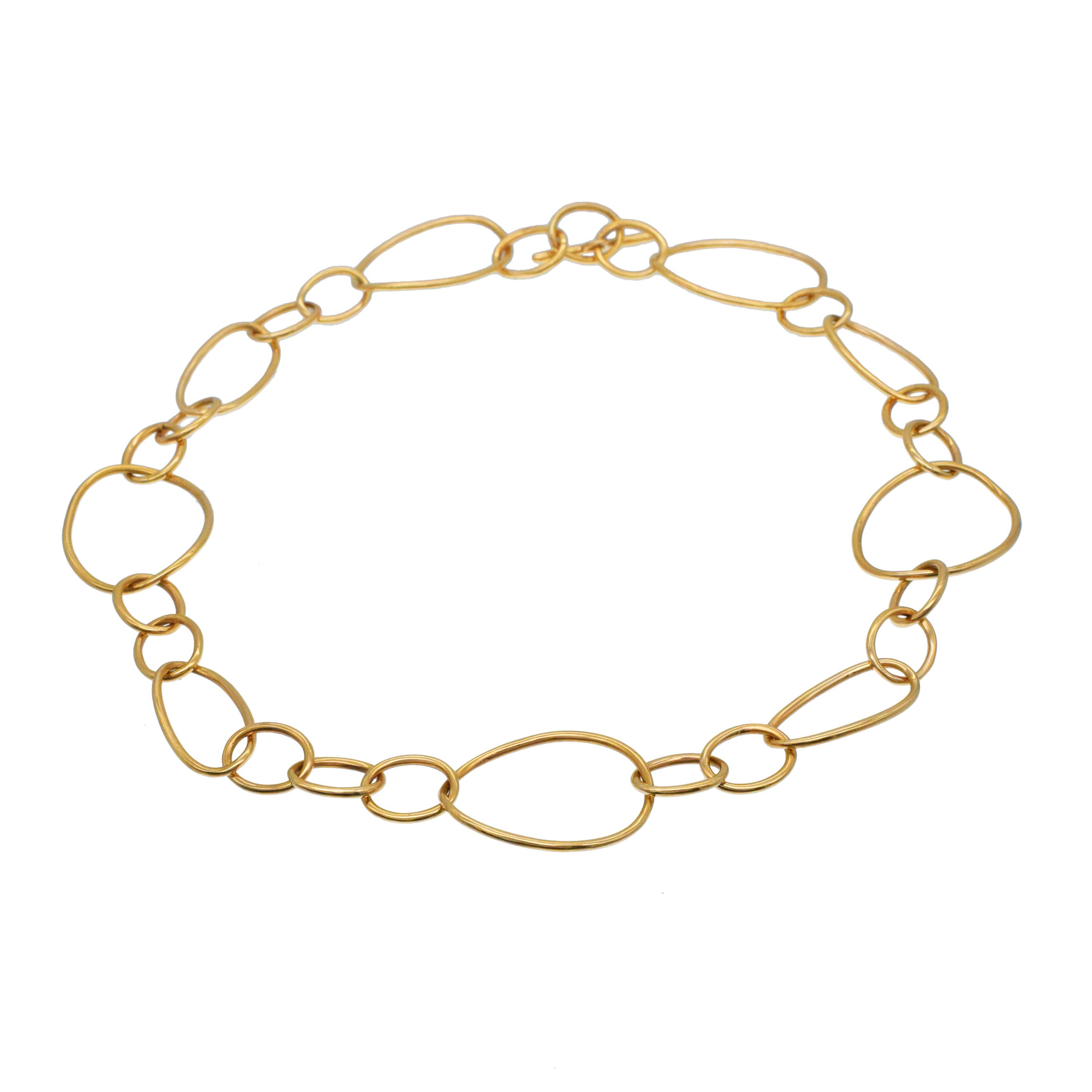 Large Oval Link Necklace In 18k Rose Gold