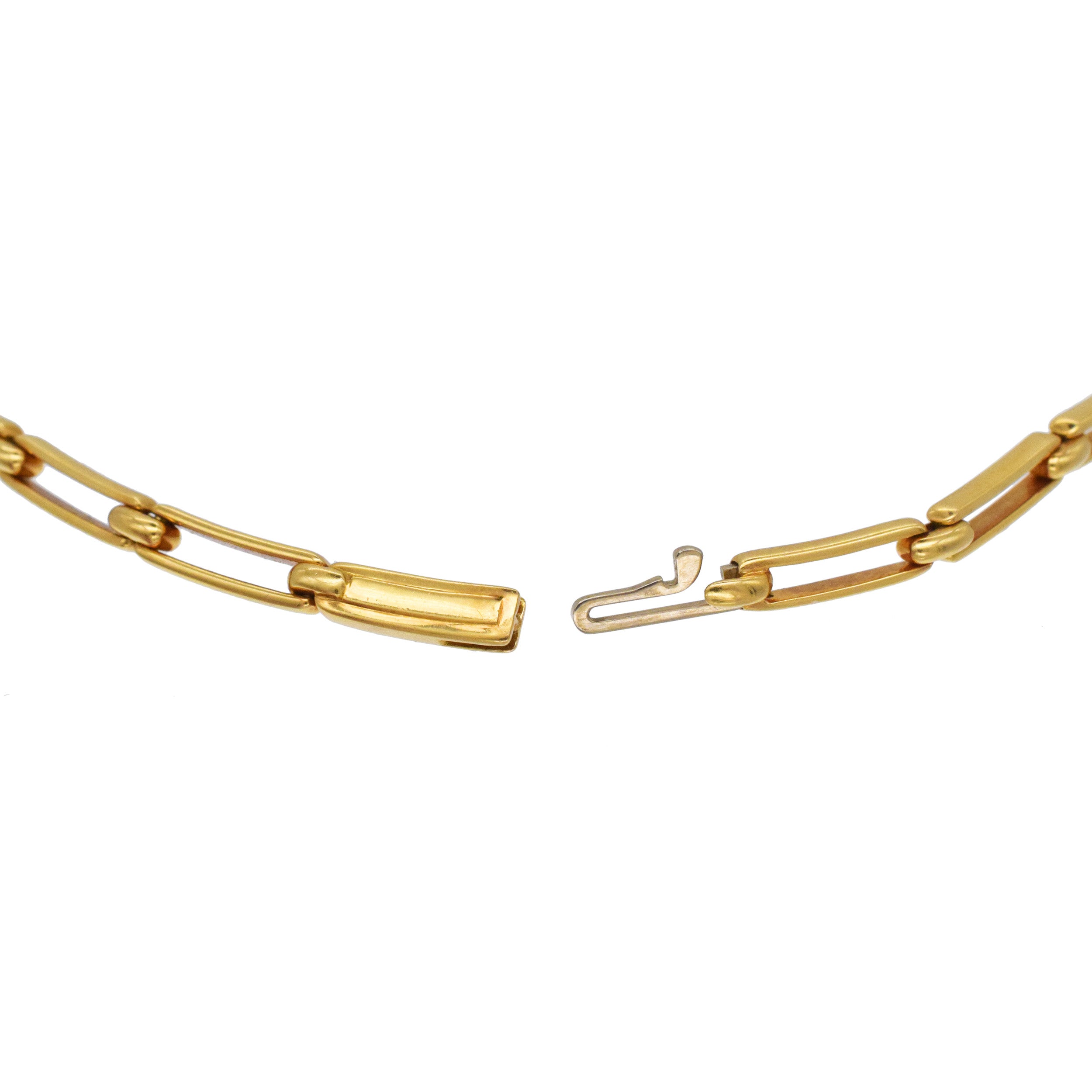 Tiffany&Co. Diamond And Sapphire Link Necklace In 18k Yellow Gold