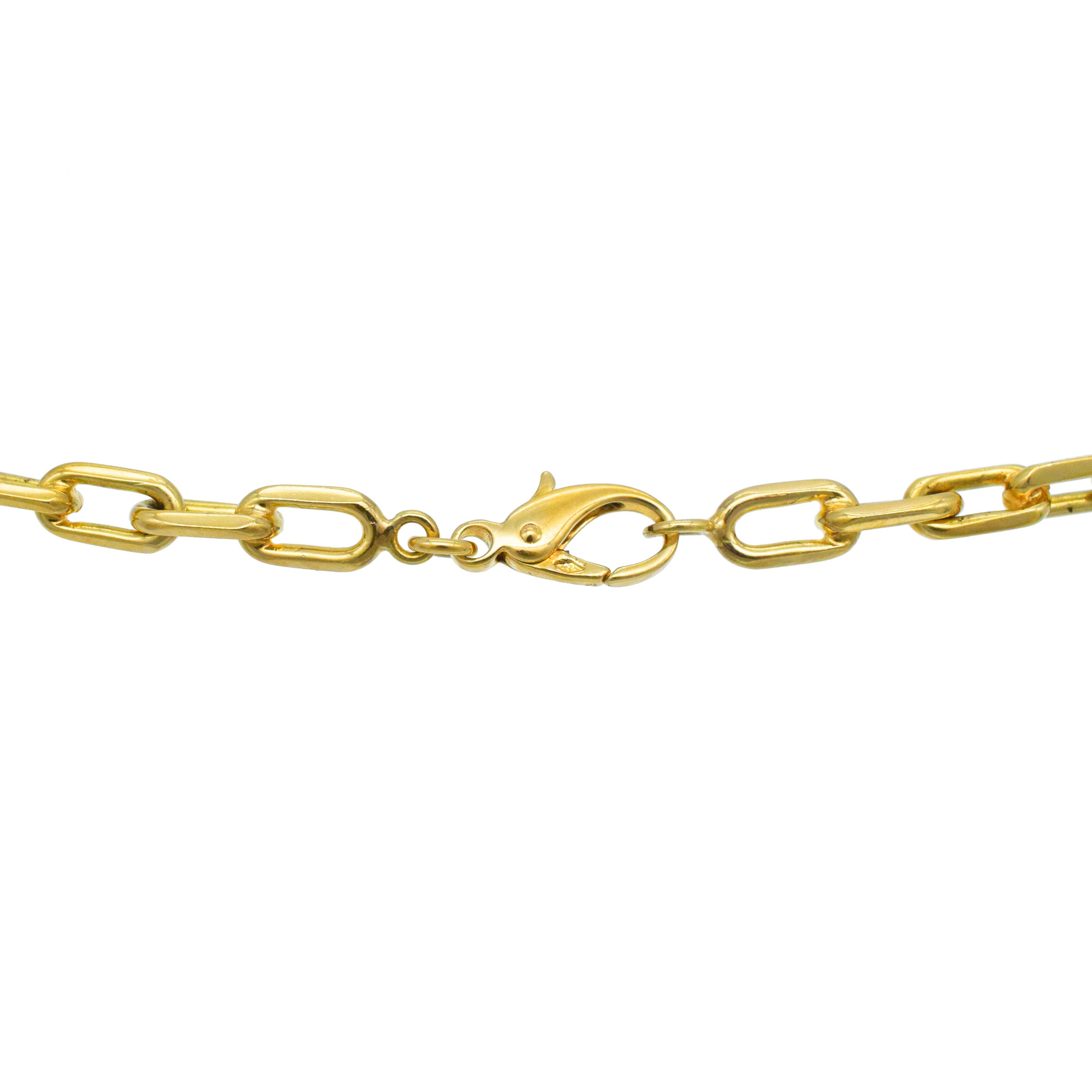 18k yellow thick gold biker chain