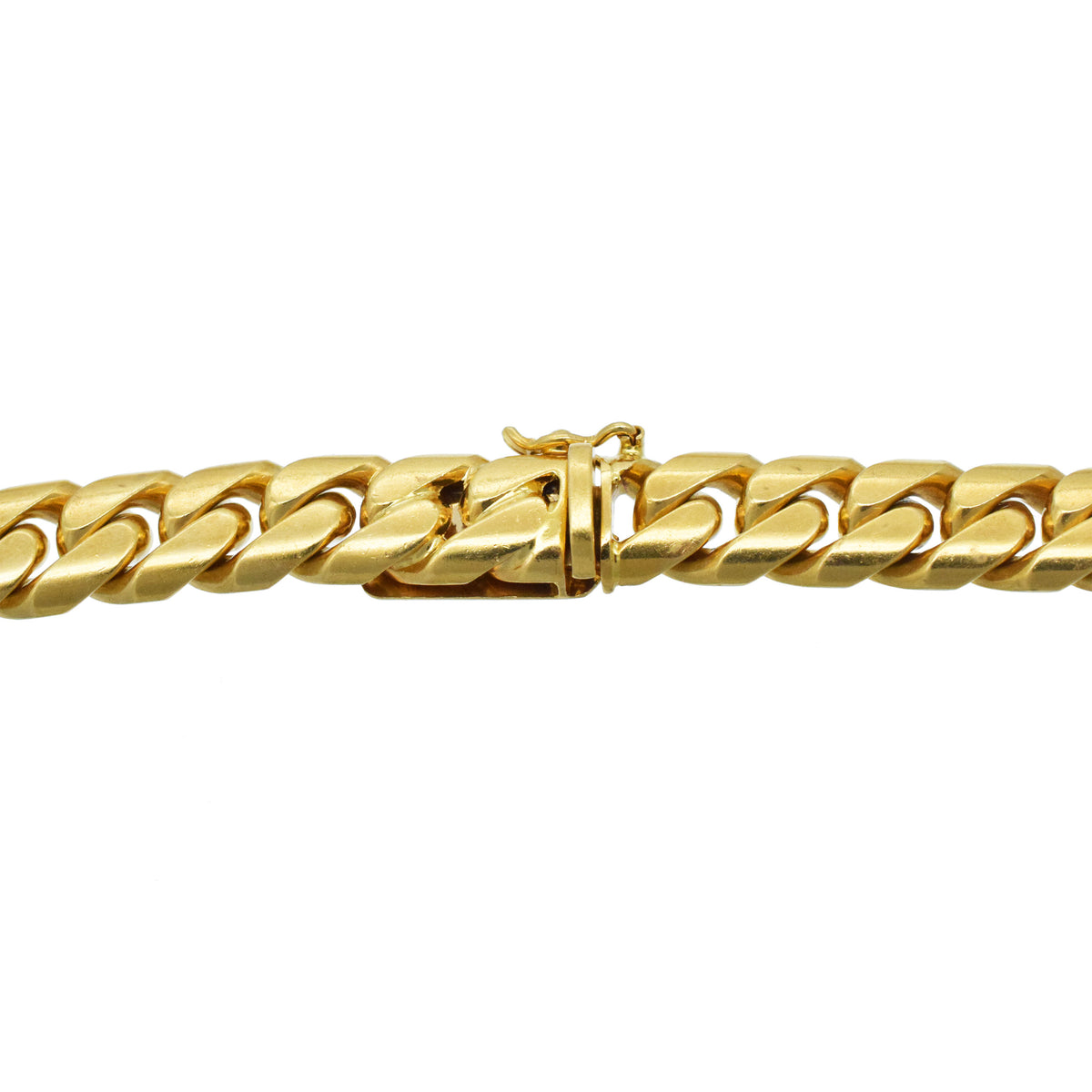 Made in Italy 18k Yellow Gold Cuban Chain With Diamond Accents