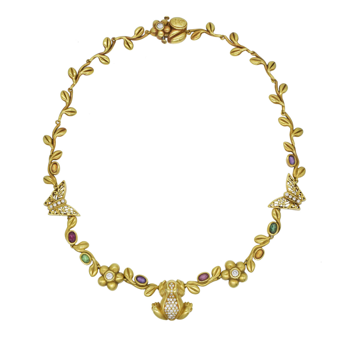 Kieselstein-Cord 'Midsummer Night's Dream' collection necklace and earrings suite in 18k yellow gold