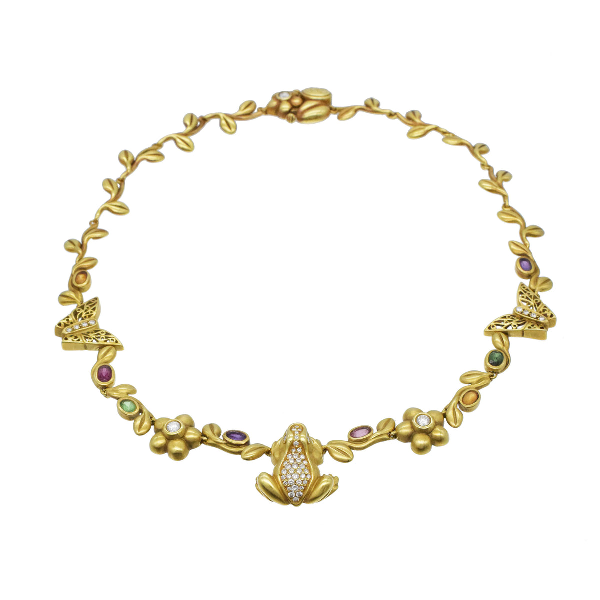Kieselstein-Cord 'Midsummer Night's Dream' collection necklace and earrings suite in 18k yellow gold