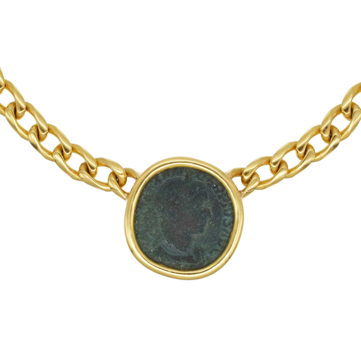 Bulgari Monete Ancient Coin Necklace In 18k Yellow Gold