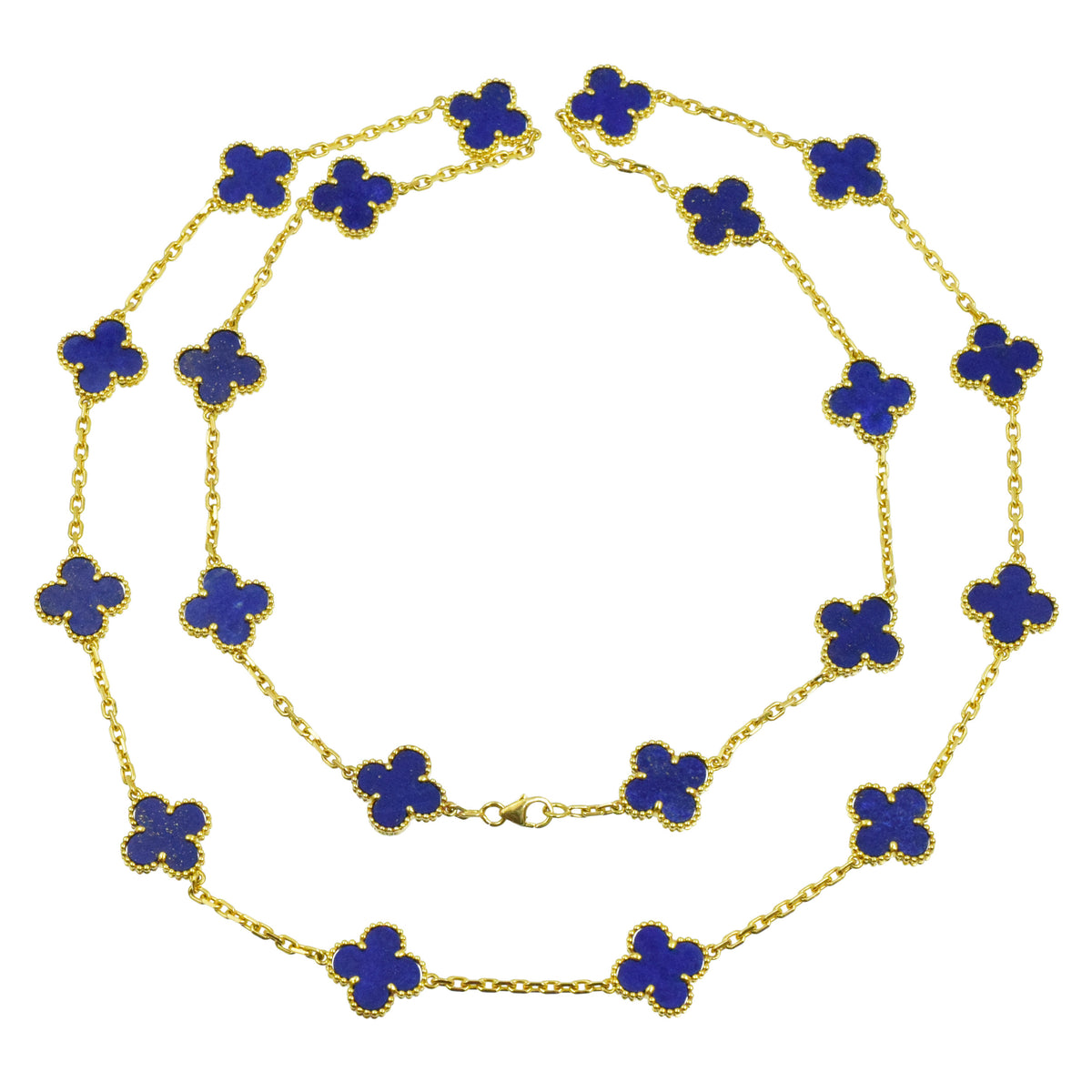 Van Cleef & Arpels Lapis Lazuli Vintage Alhambra Necklace in 18k yellow gold