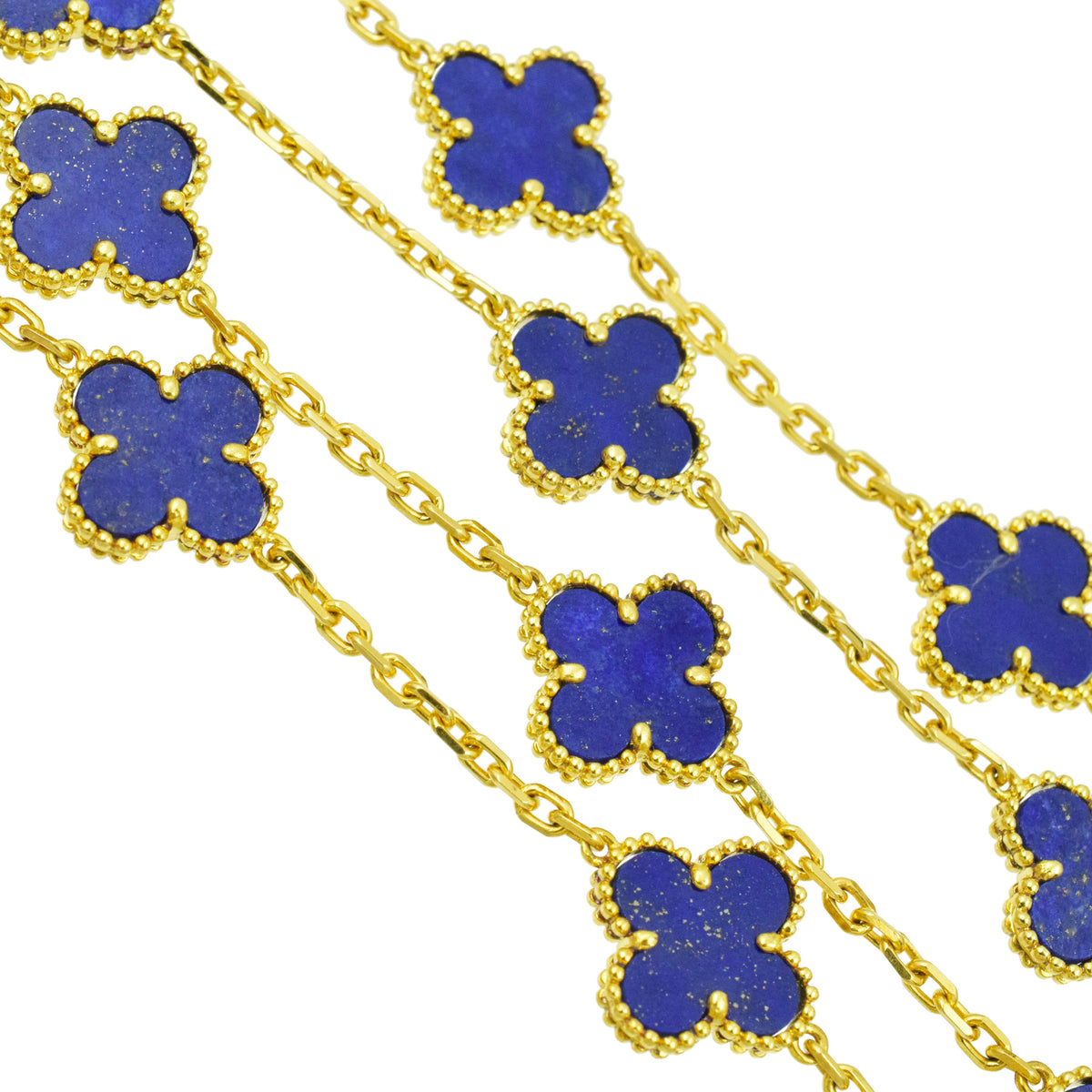Van Cleef & Arpels Lapis Lazuli Vintage Alhambra Necklace in 18k yellow gold