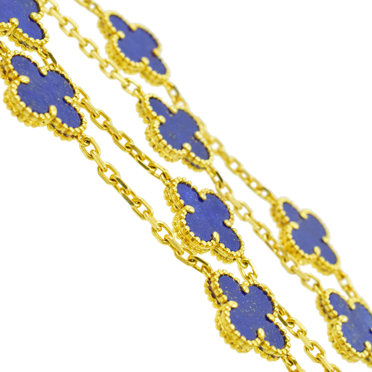 Van Cleef & Arpels Lapis Lazuli Vintage Alhambra Necklace in 18k yellow gold