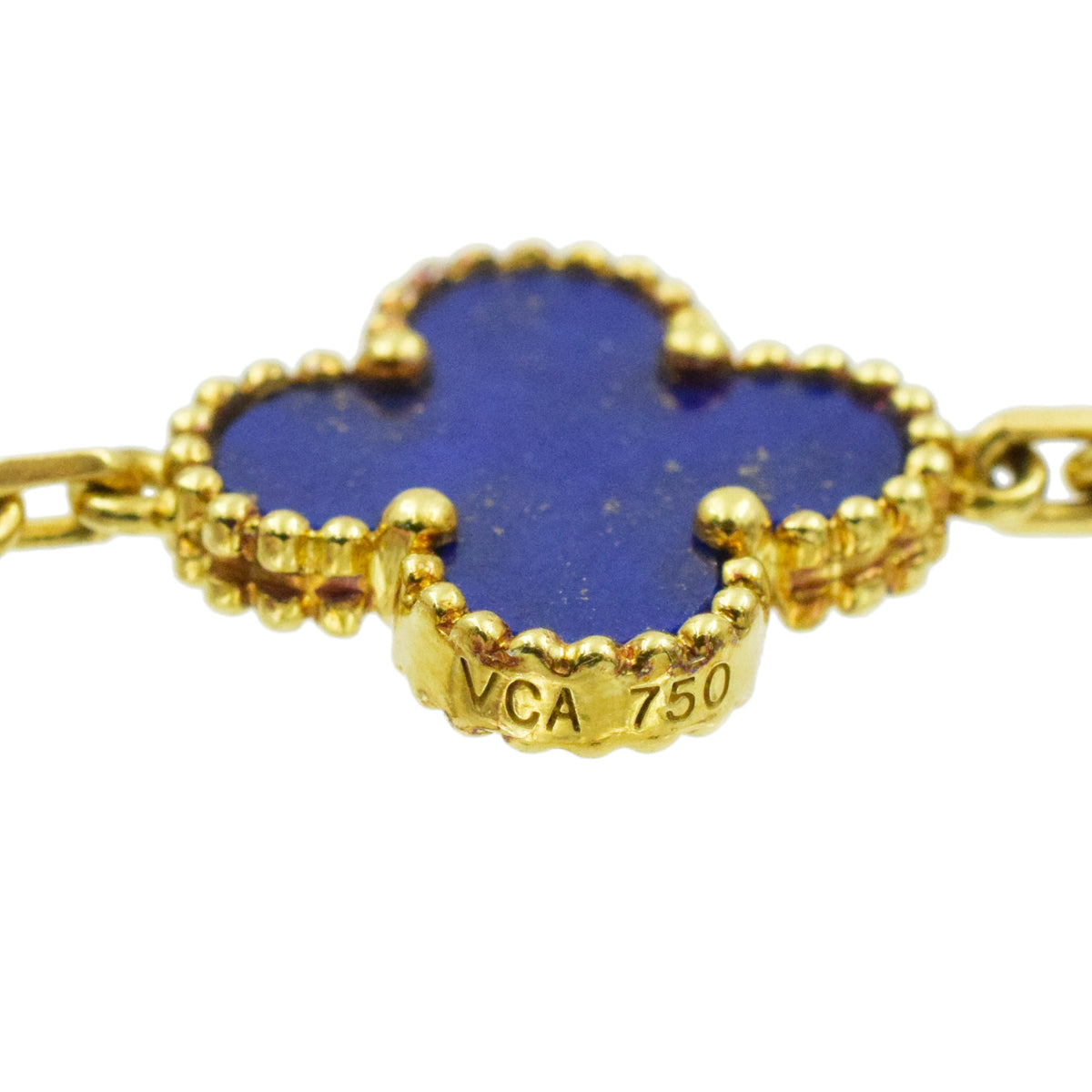 Van Cleef & Arpels Lapis Lazuli Vintage Alhambra Necklace in 18k yellow gold