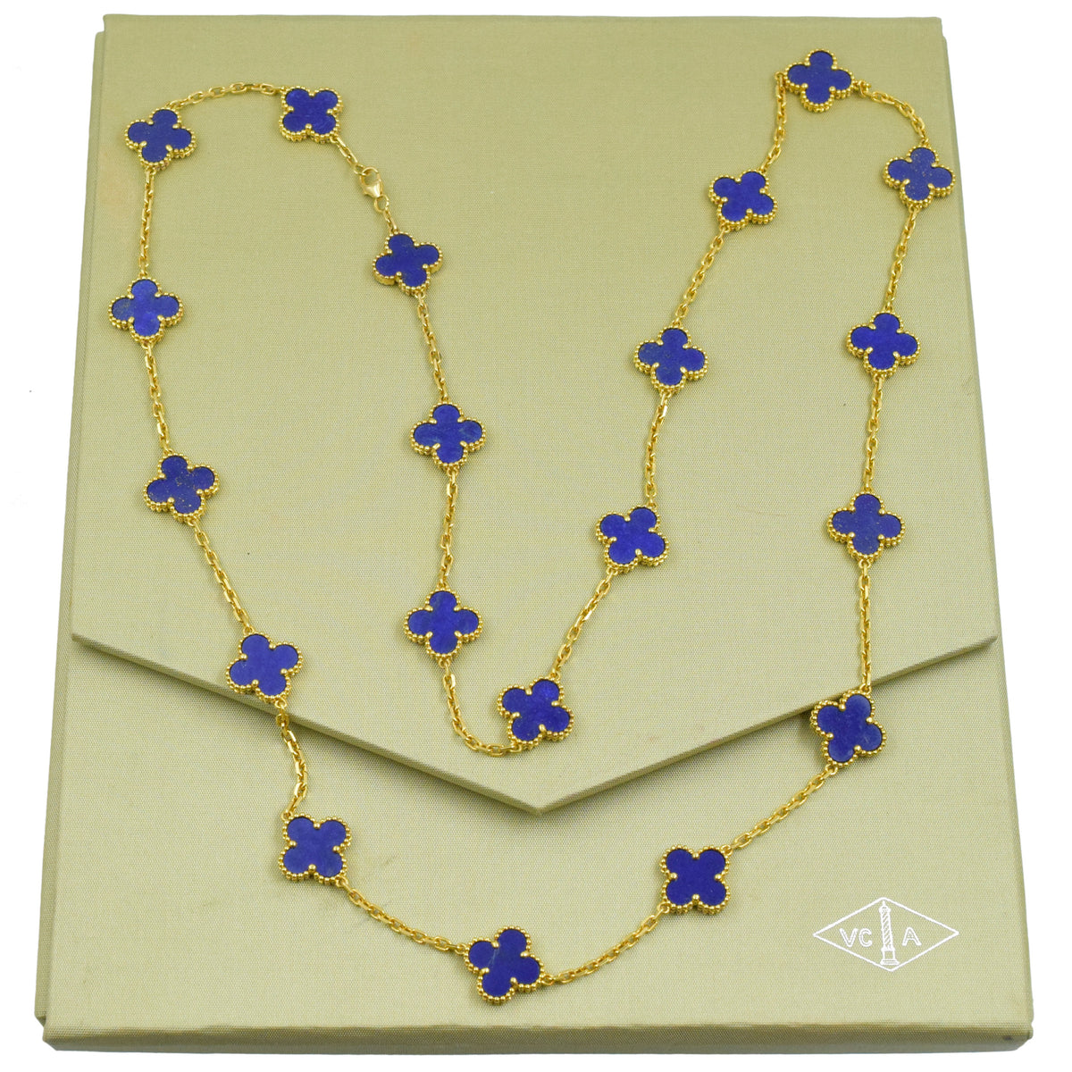 Van Cleef & Arpels Lapis Lazuli Vintage Alhambra Necklace in 18k yellow gold