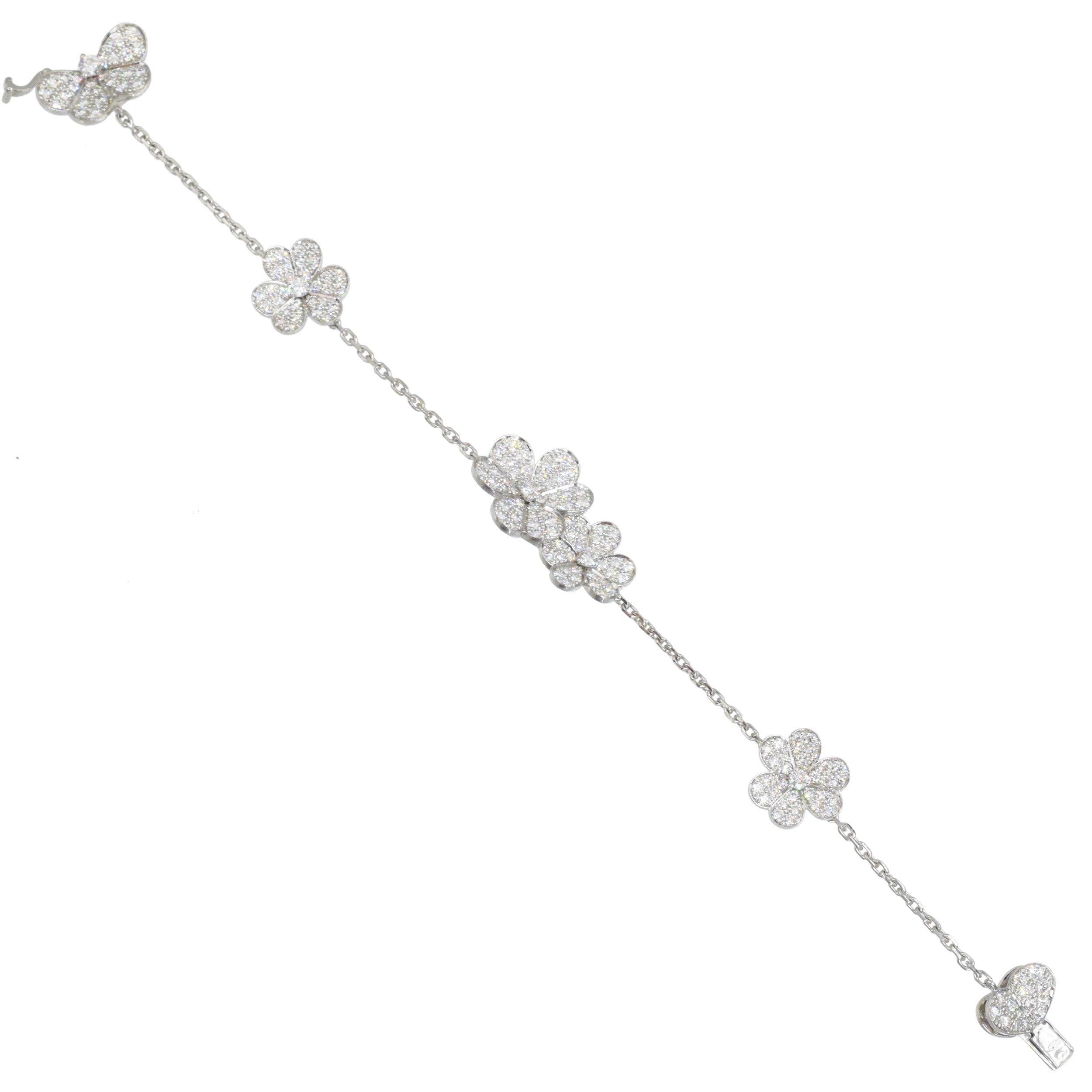 Van Cleef & Aprels Diamond Frivole Necklace and Bracelet Set In 18k White Gold