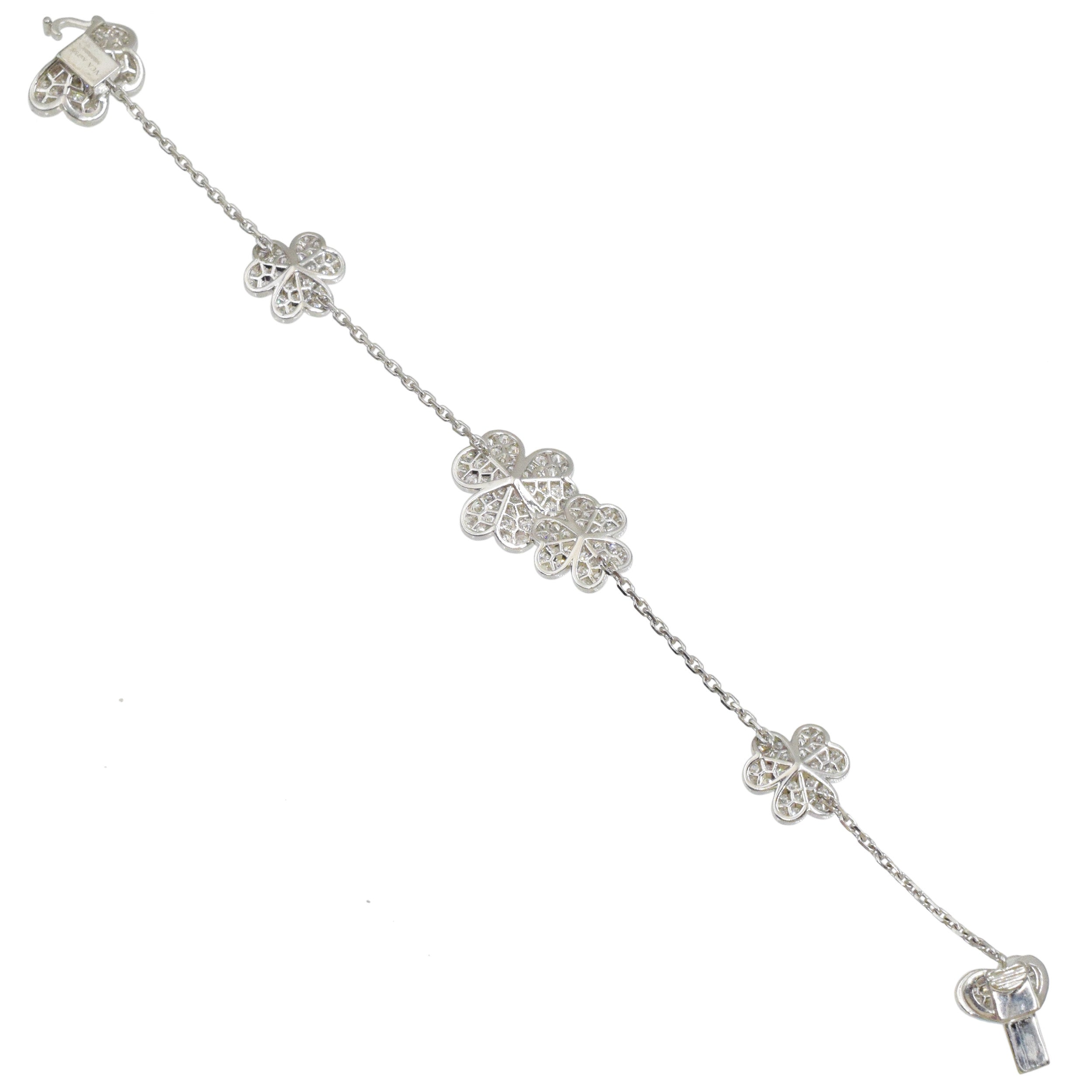 Van Cleef & Aprels Diamond Frivole Necklace and Bracelet Set In 18k White Gold