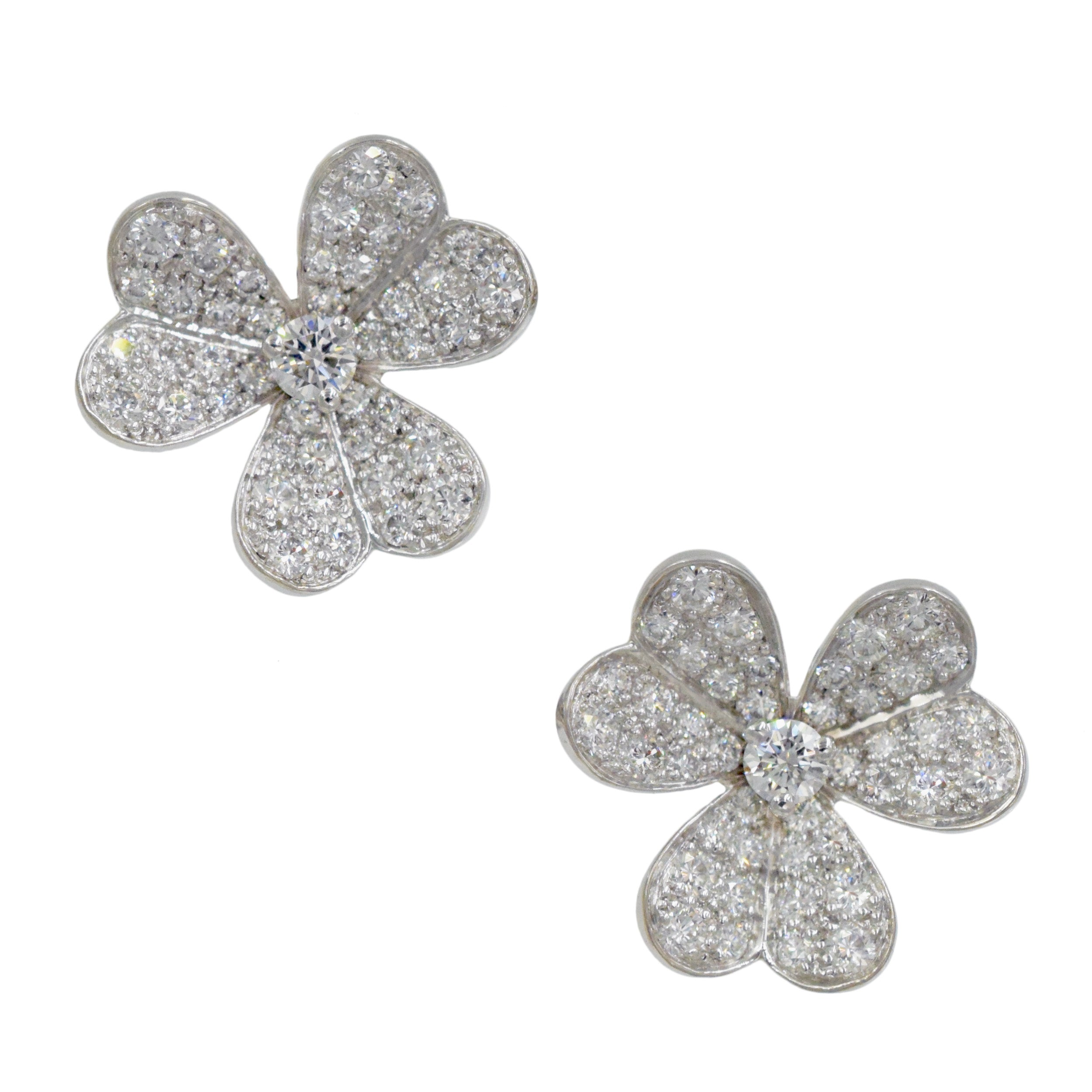 Van Cleef & Aprels Diamond Frivole Necklace and Bracelet Set In 18k White Gold