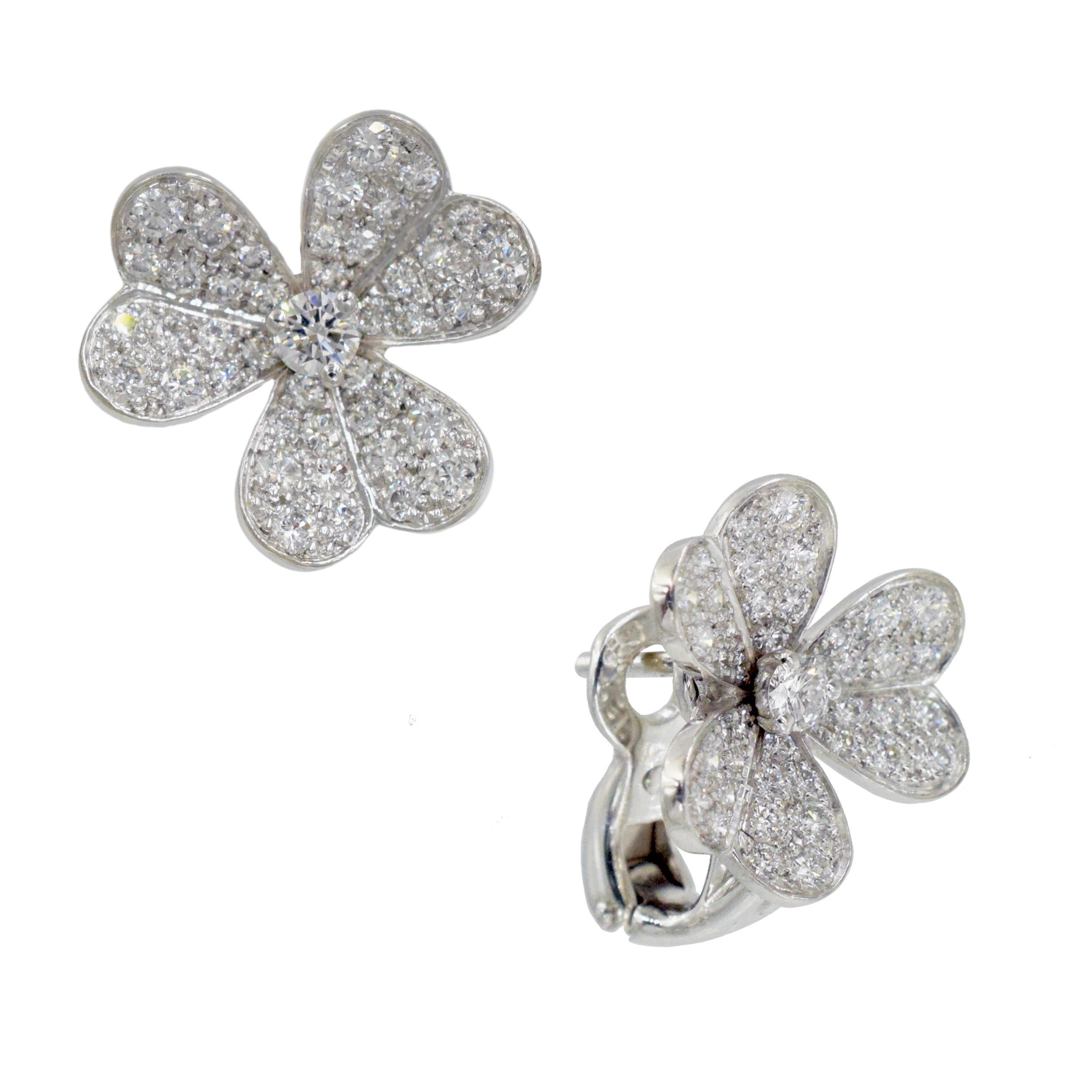 Van Cleef & Aprels Diamond Frivole Necklace and Bracelet Set In 18k White Gold
