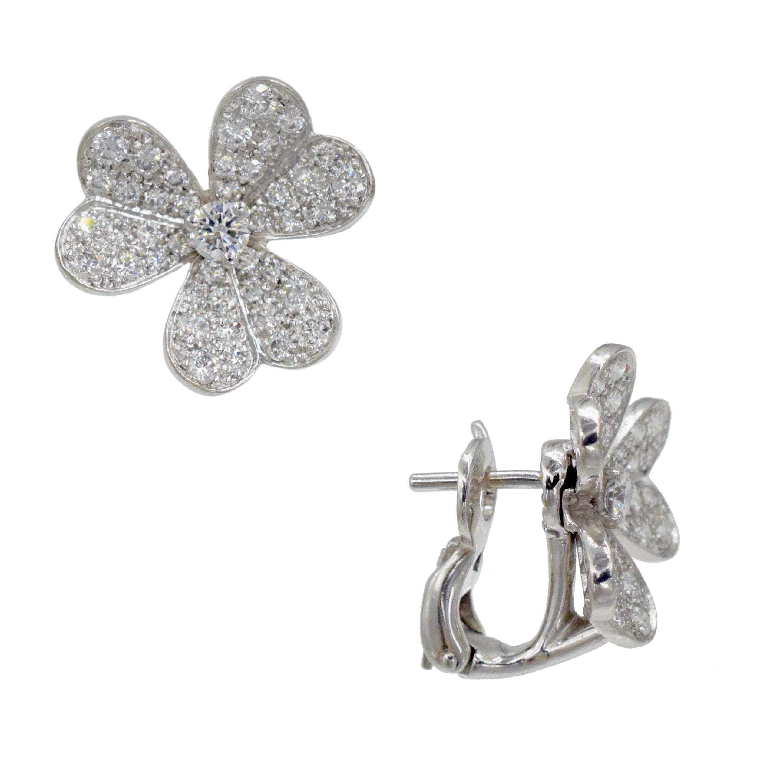 Van Cleef & Aprels Diamond Frivole Necklace and Bracelet Set In 18k White Gold