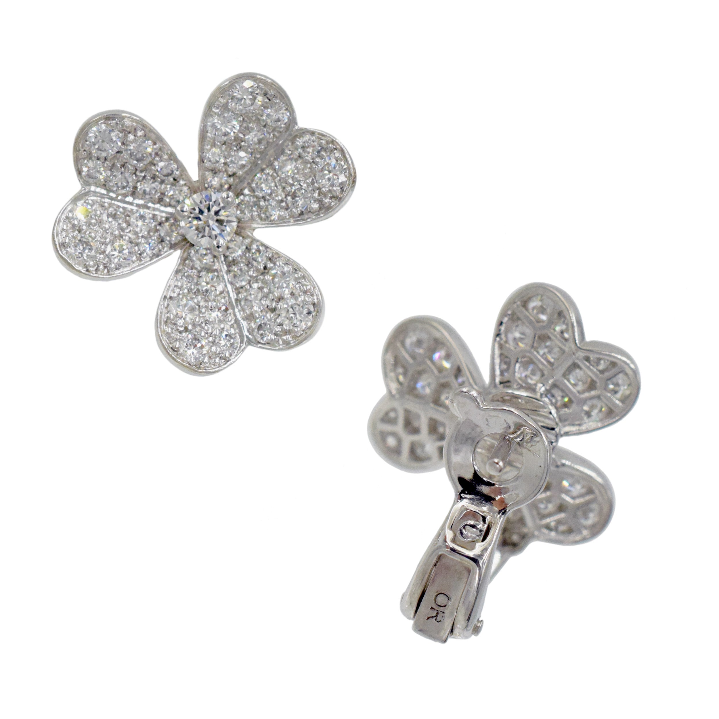 Van Cleef & Aprels Diamond Frivole Necklace and Bracelet Set In 18k White Gold