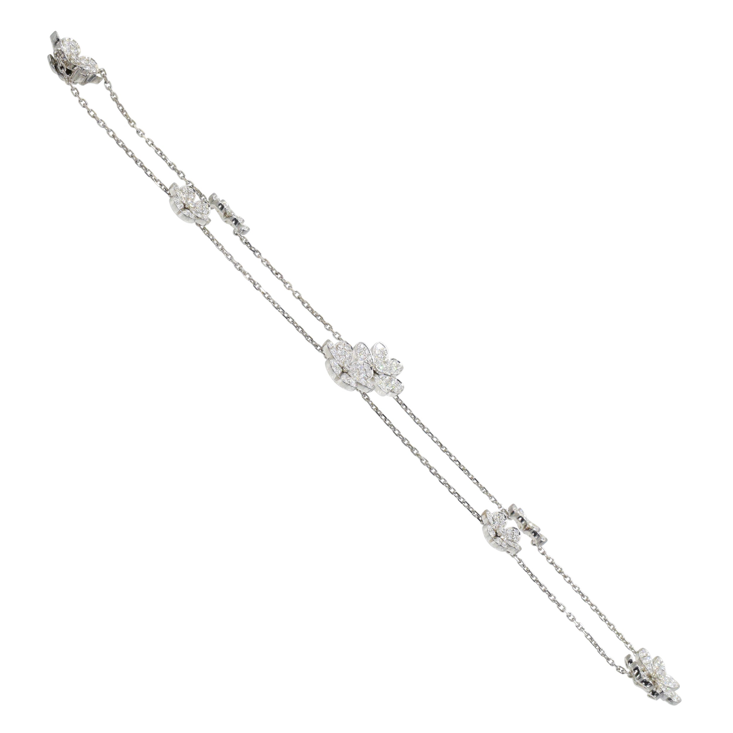 Van Cleef & Aprels Diamond Frivole Necklace and Bracelet Set In 18k White Gold