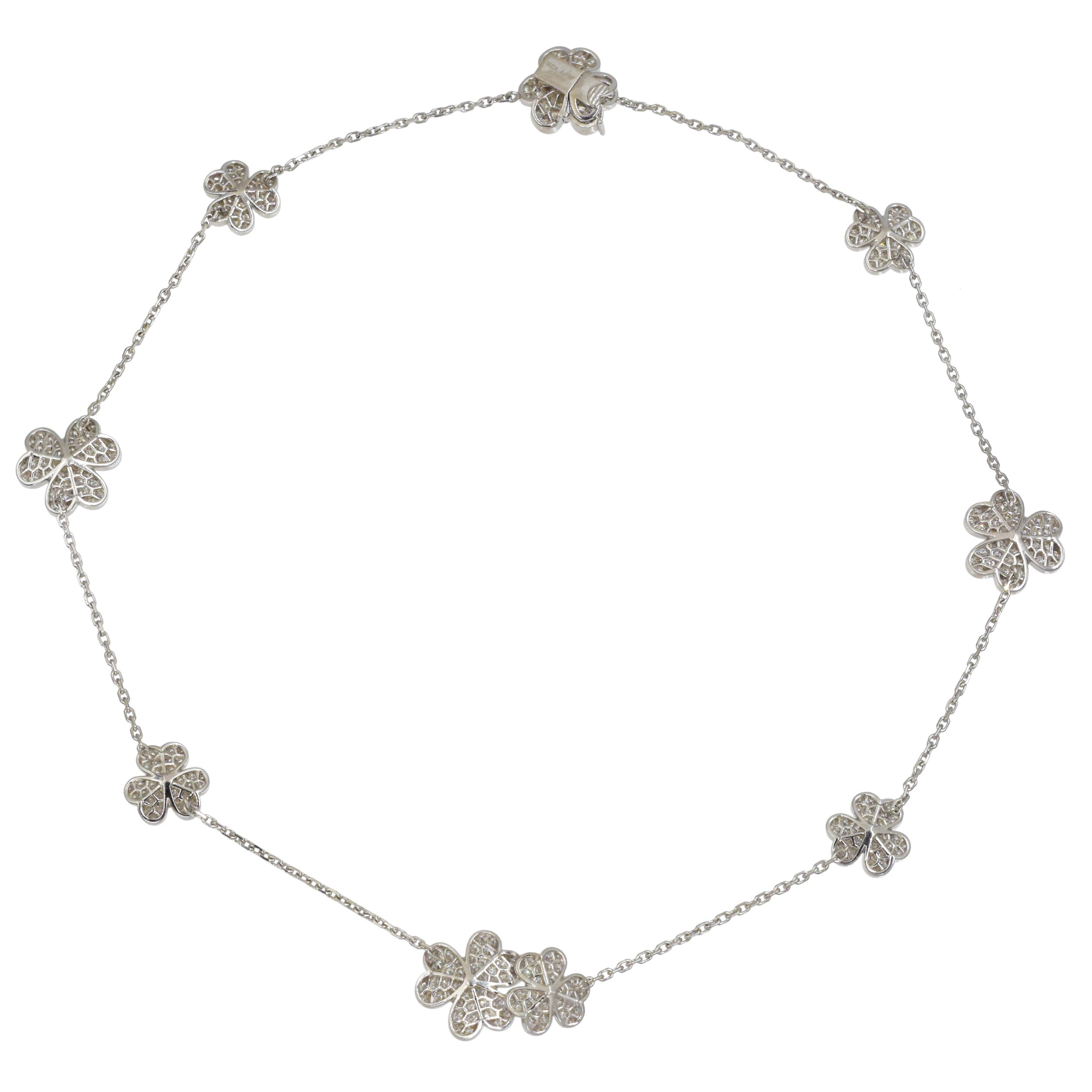 Van Cleef & Aprels Diamond Frivole Necklace and Bracelet Set In 18k White Gold