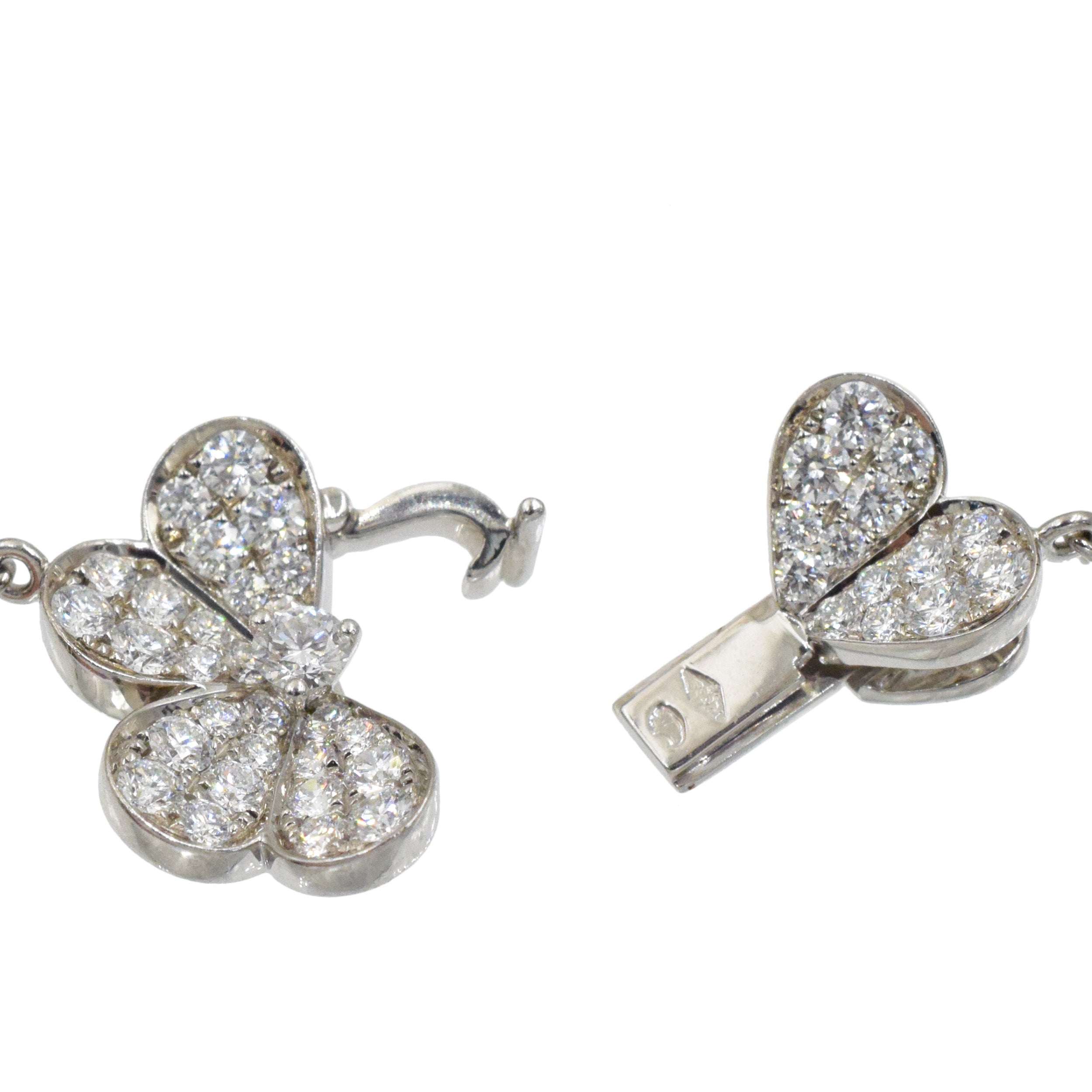 Van Cleef & Aprels Diamond Frivole Necklace and Bracelet Set In 18k White Gold