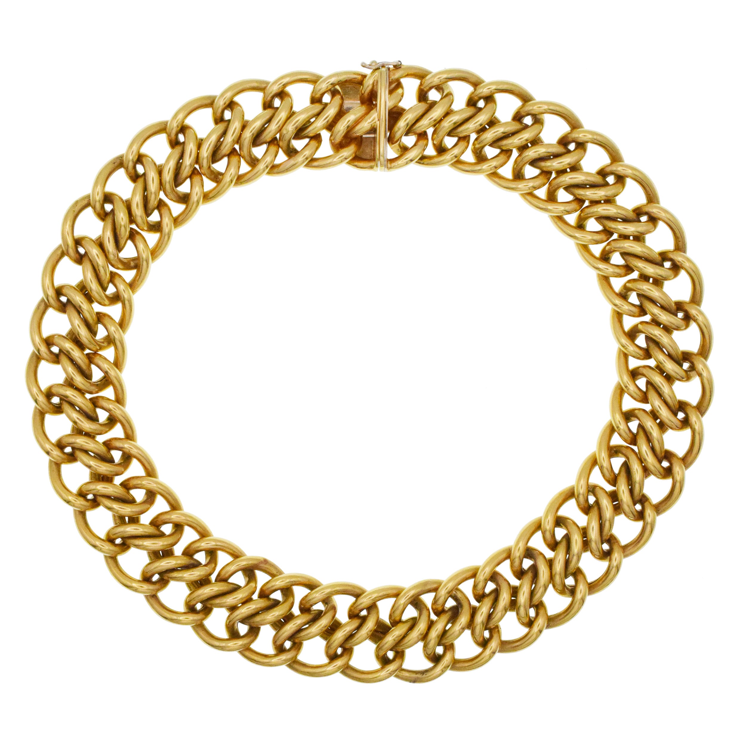 Tiffany&Co. Two Row Interlocked Link Necklace 18k Yellow Gold