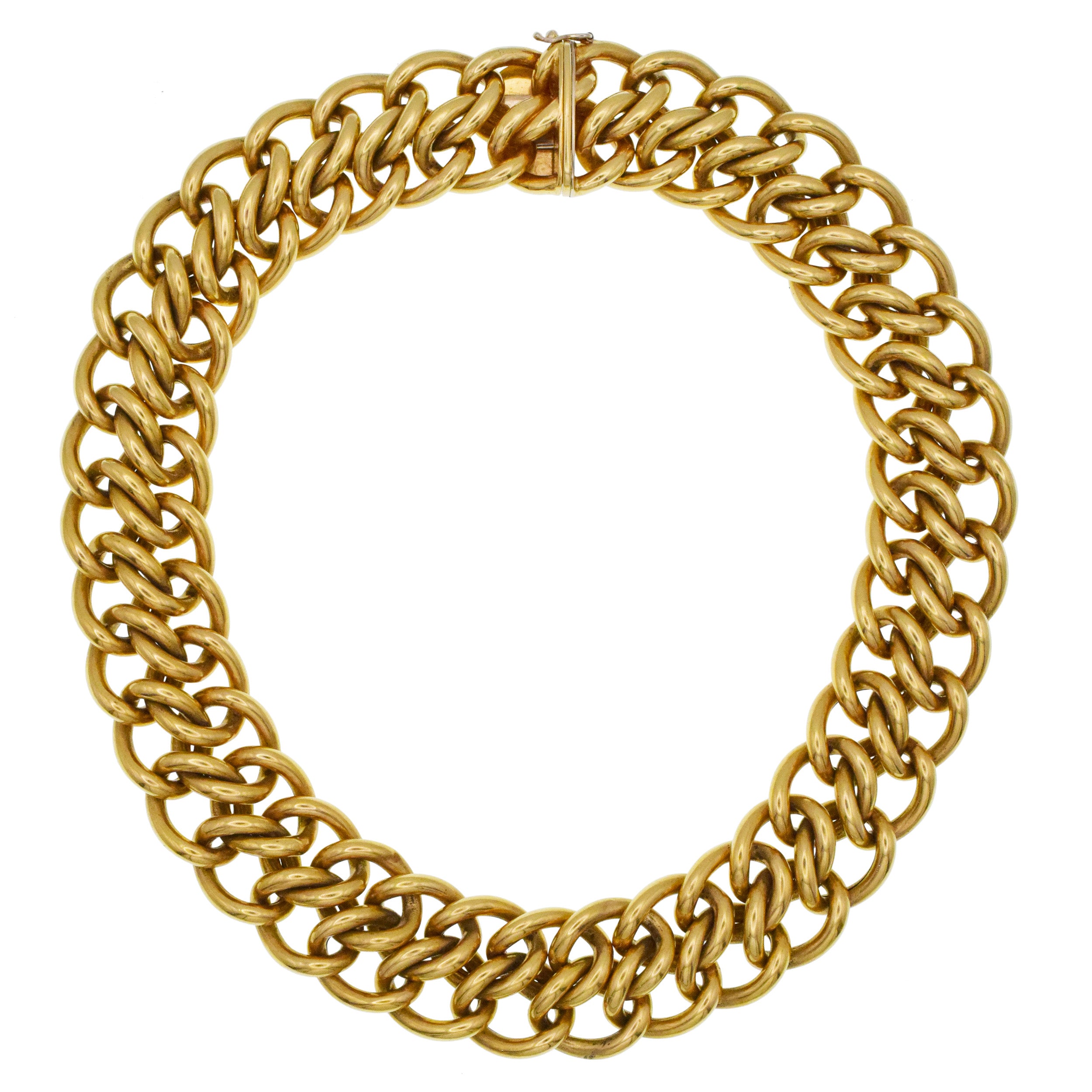 Tiffany&Co. Two Row Interlocked Link Necklace 18k Yellow Gold