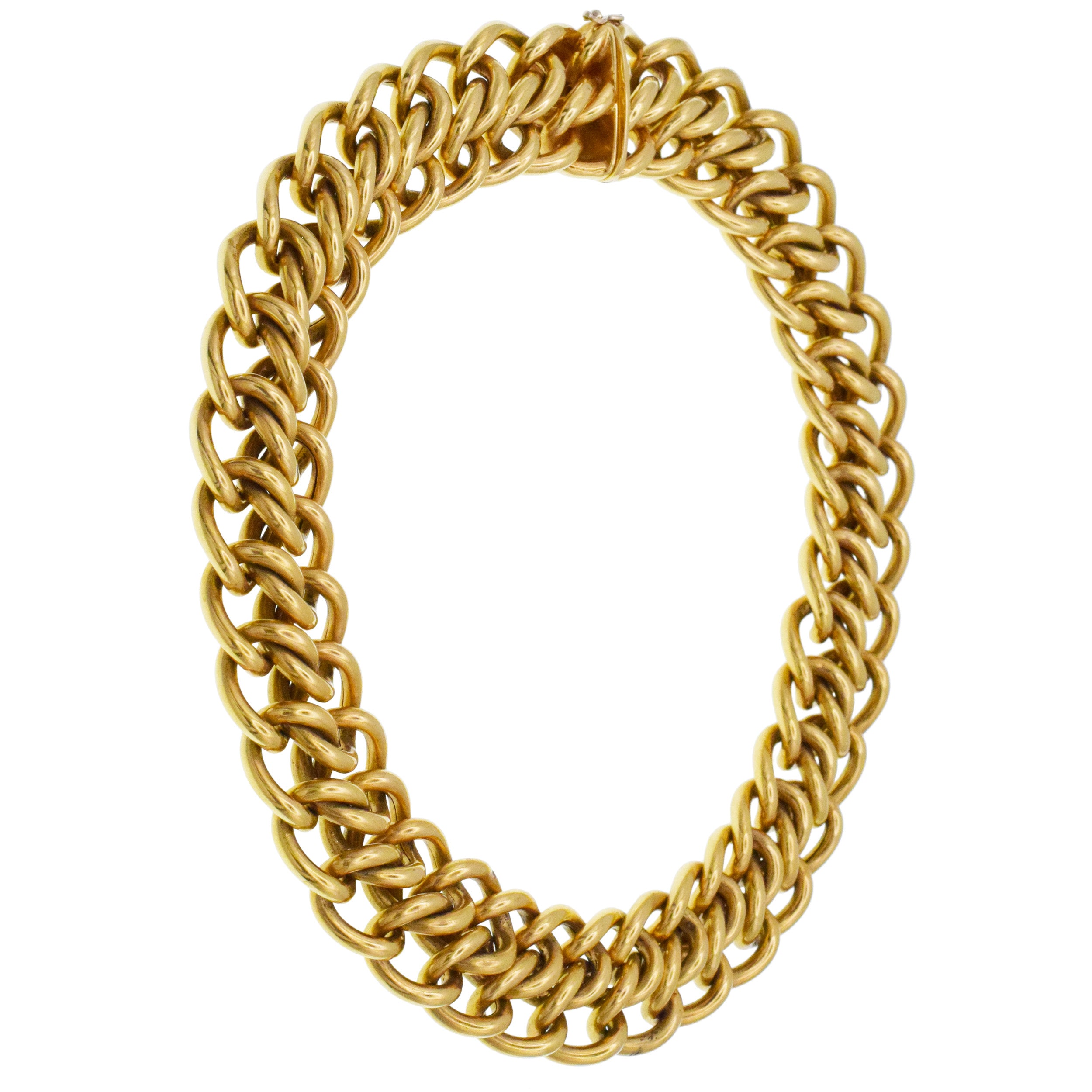 Tiffany&Co. Two Row Interlocked Link Necklace 18k Yellow Gold