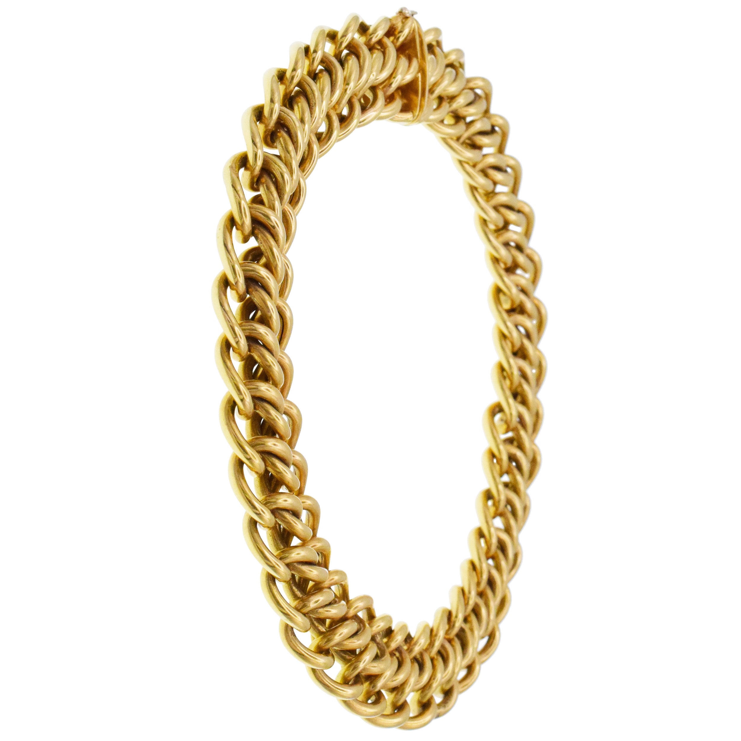 Tiffany&Co. Two Row Interlocked Link Necklace 18k Yellow Gold