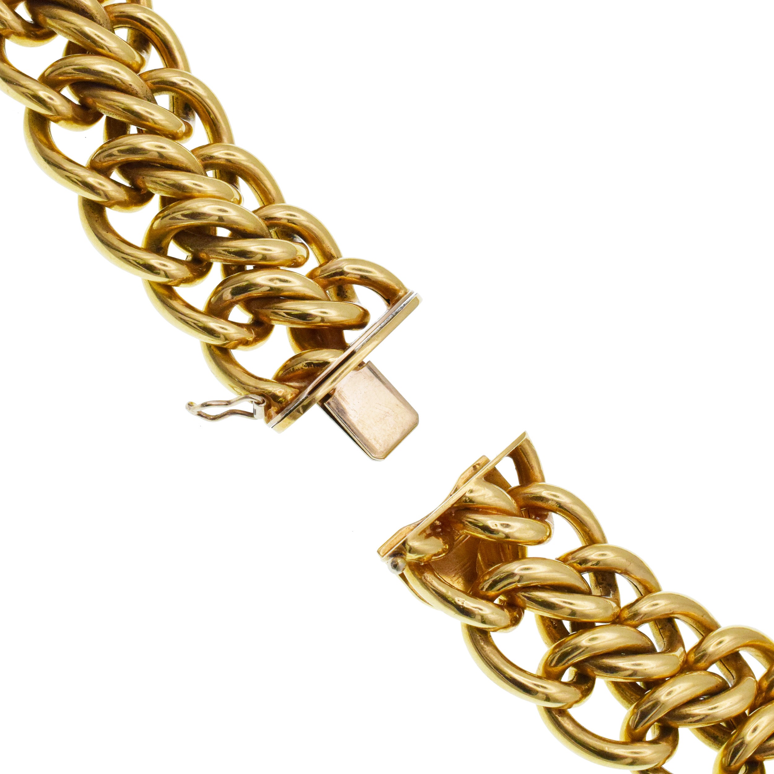 Tiffany&Co. Two Row Interlocked Link Necklace 18k Yellow Gold