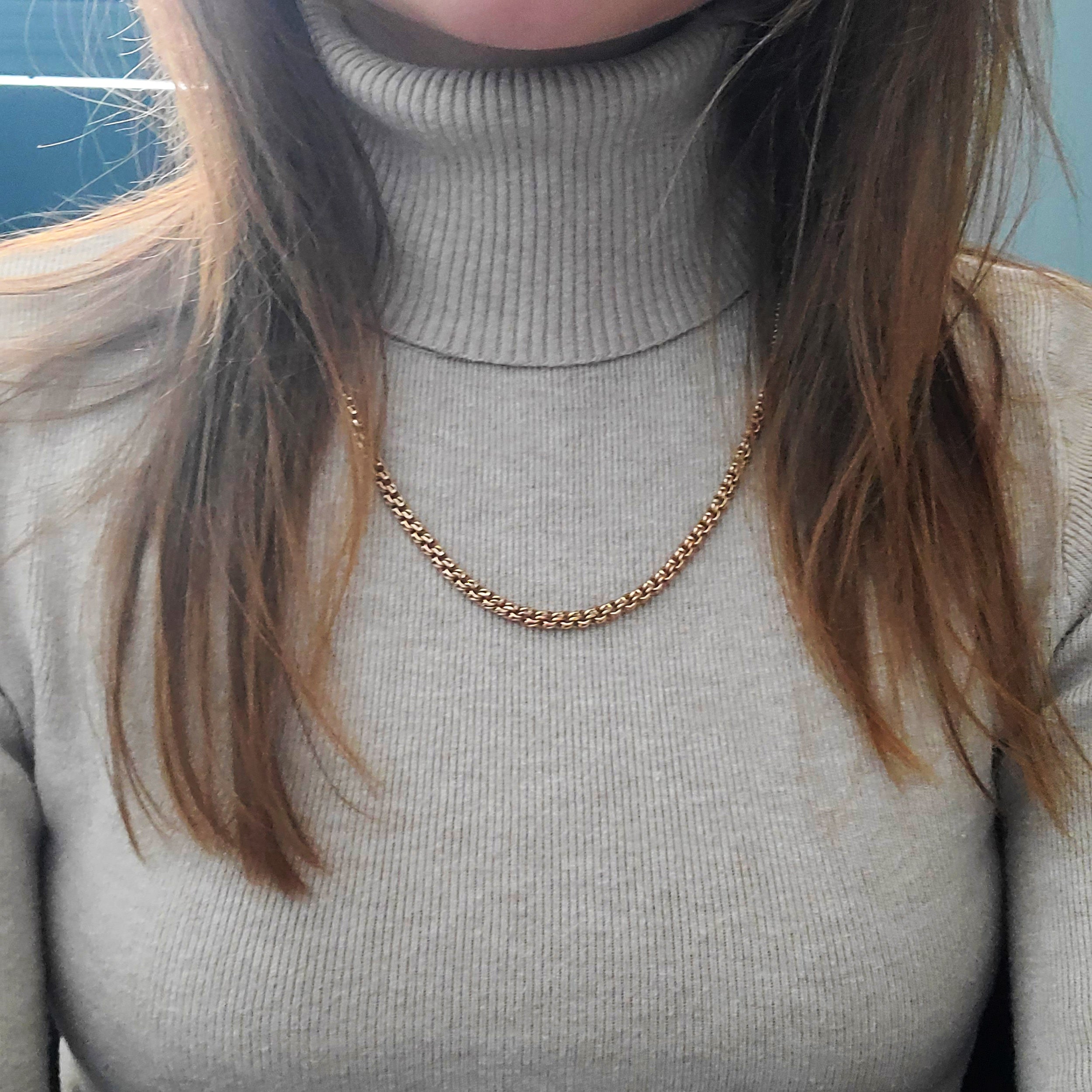 1940's 14k rose gold interlocked link chain