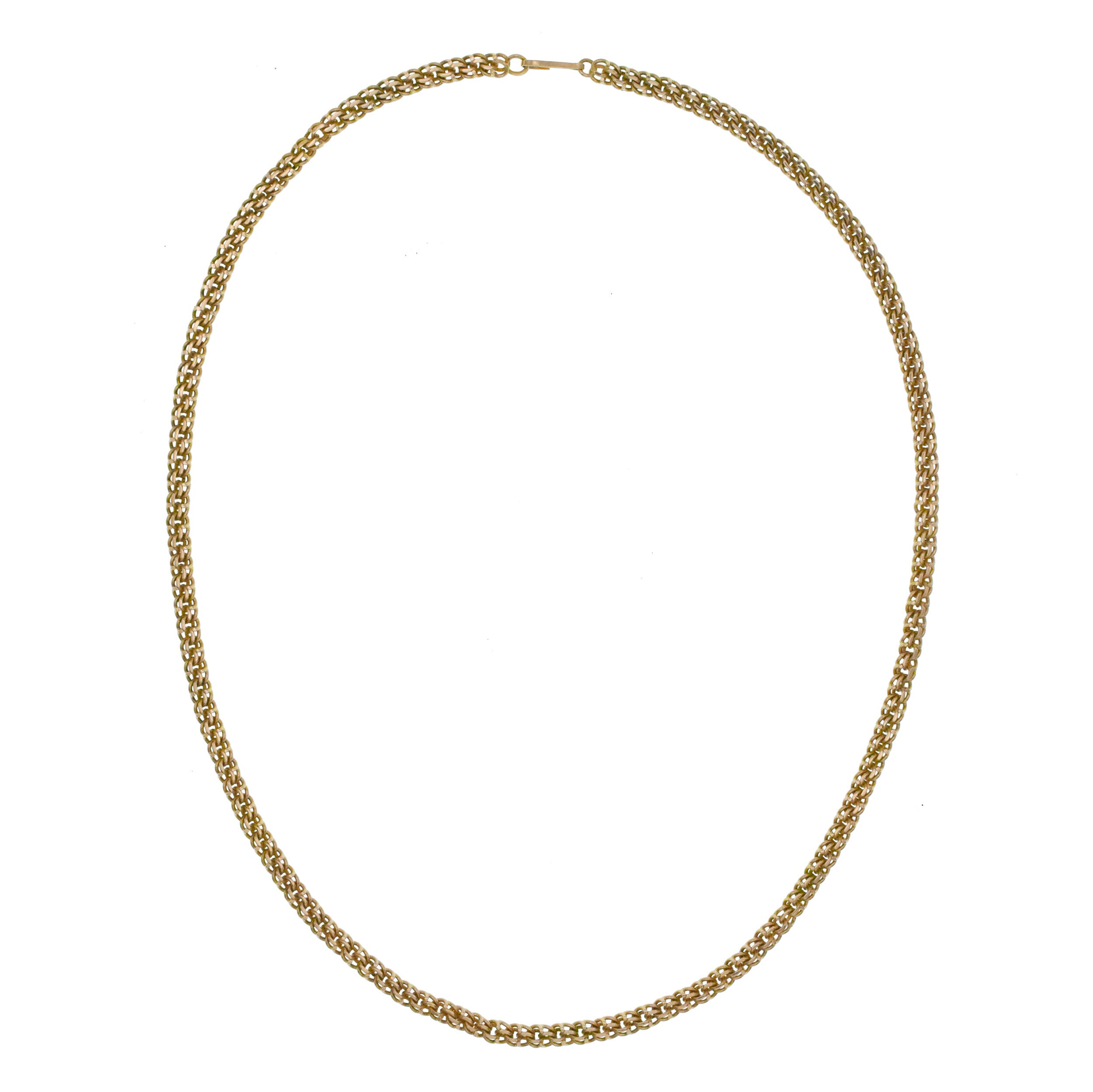 1940's 14k rose gold interlocked link chain