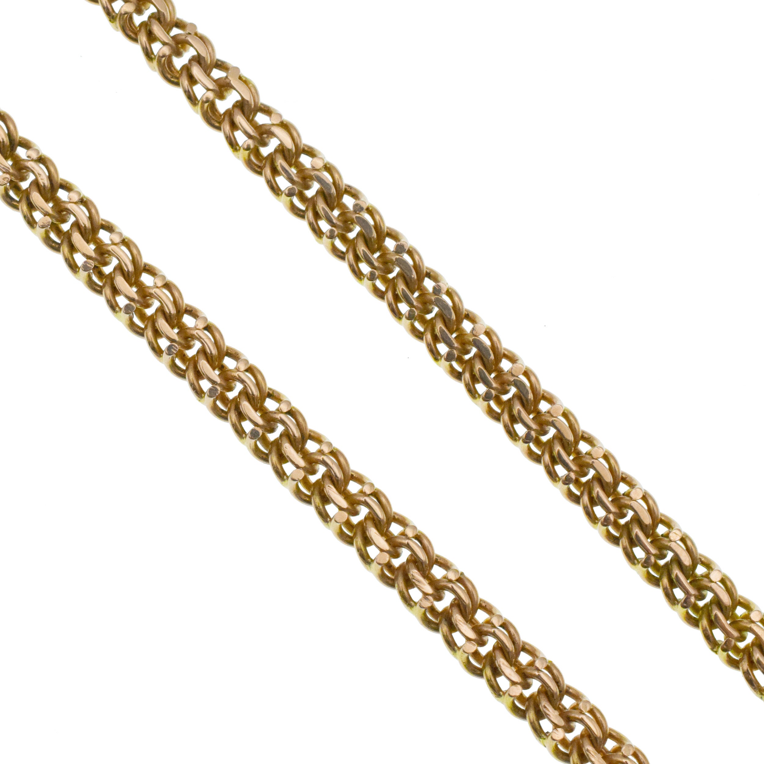 1940's 14k rose gold interlocked link chain