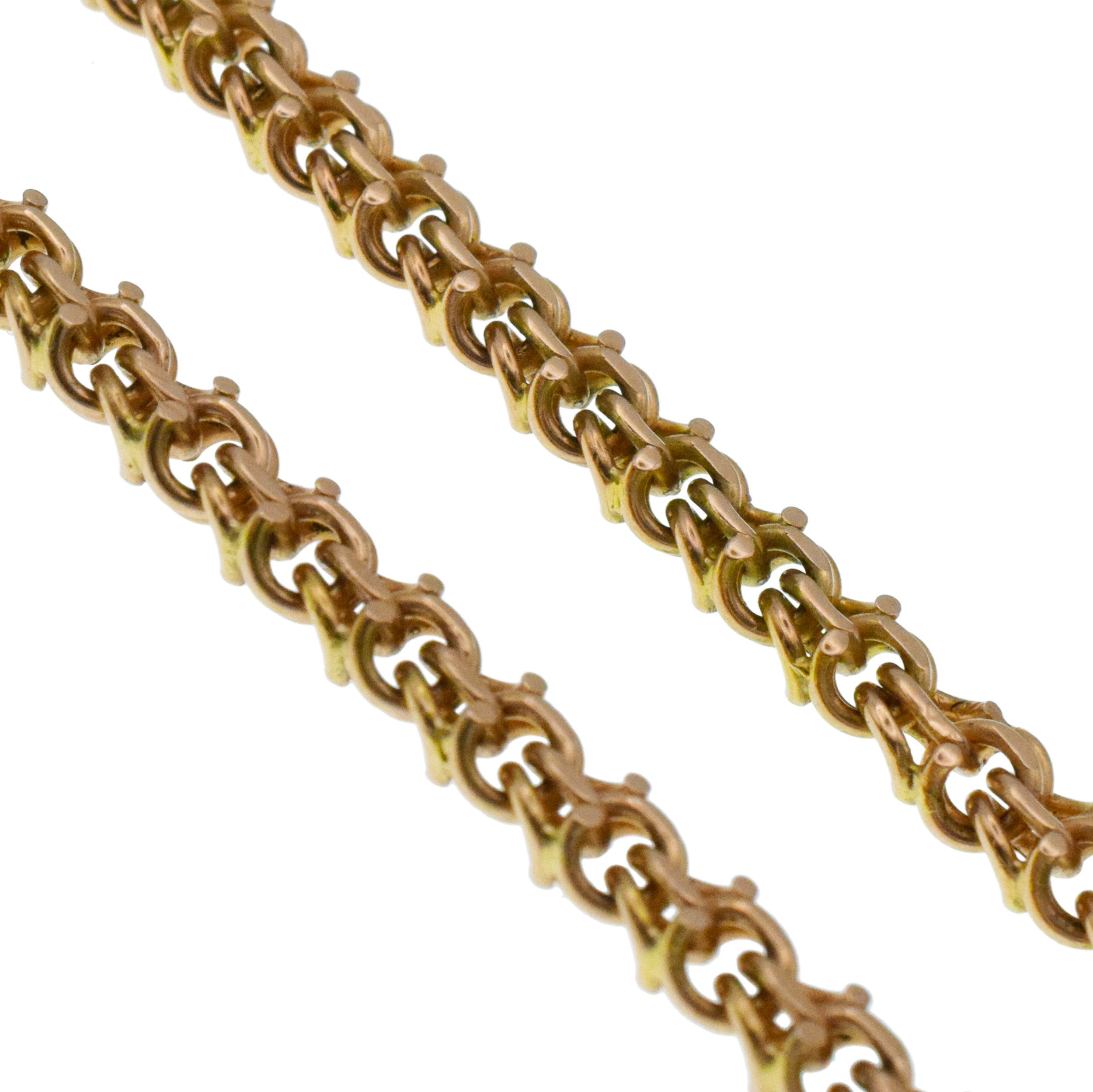 1940's 14k rose gold interlocked link chain