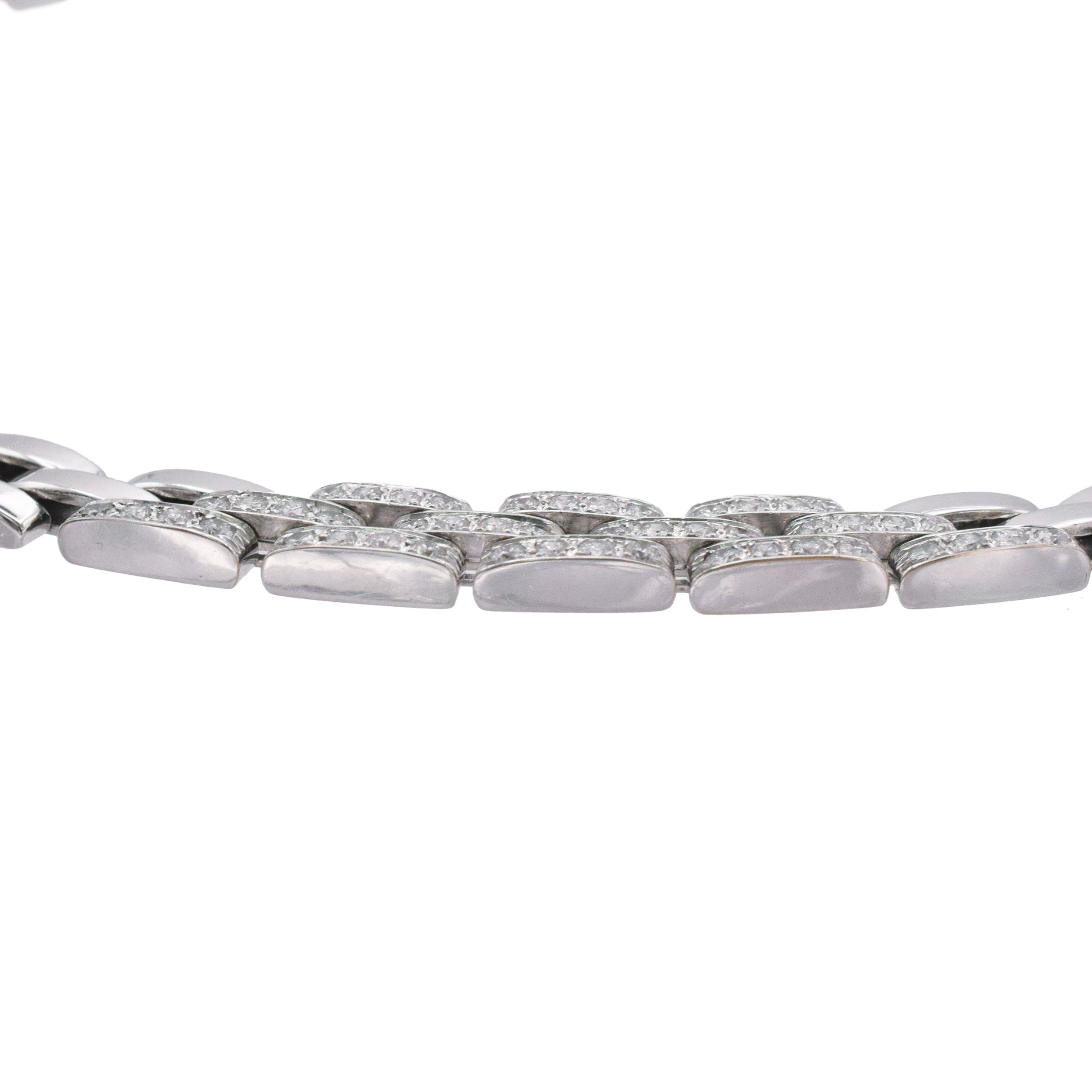 Cartier 'Maillon Panthere' Diamond Necklace Crafted In 18k White Gold