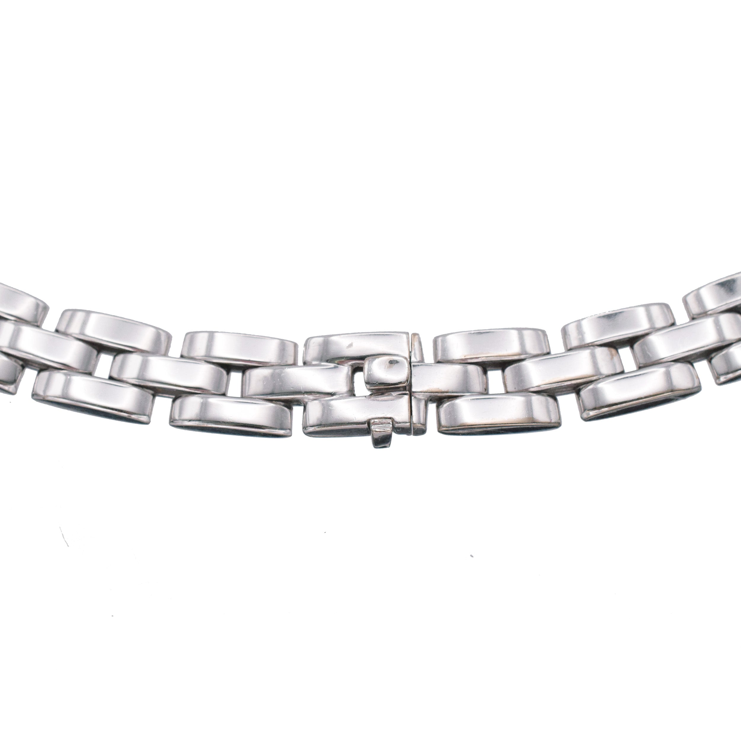 Cartier 'Maillon Panthere' Diamond Necklace Crafted In 18k White Gold