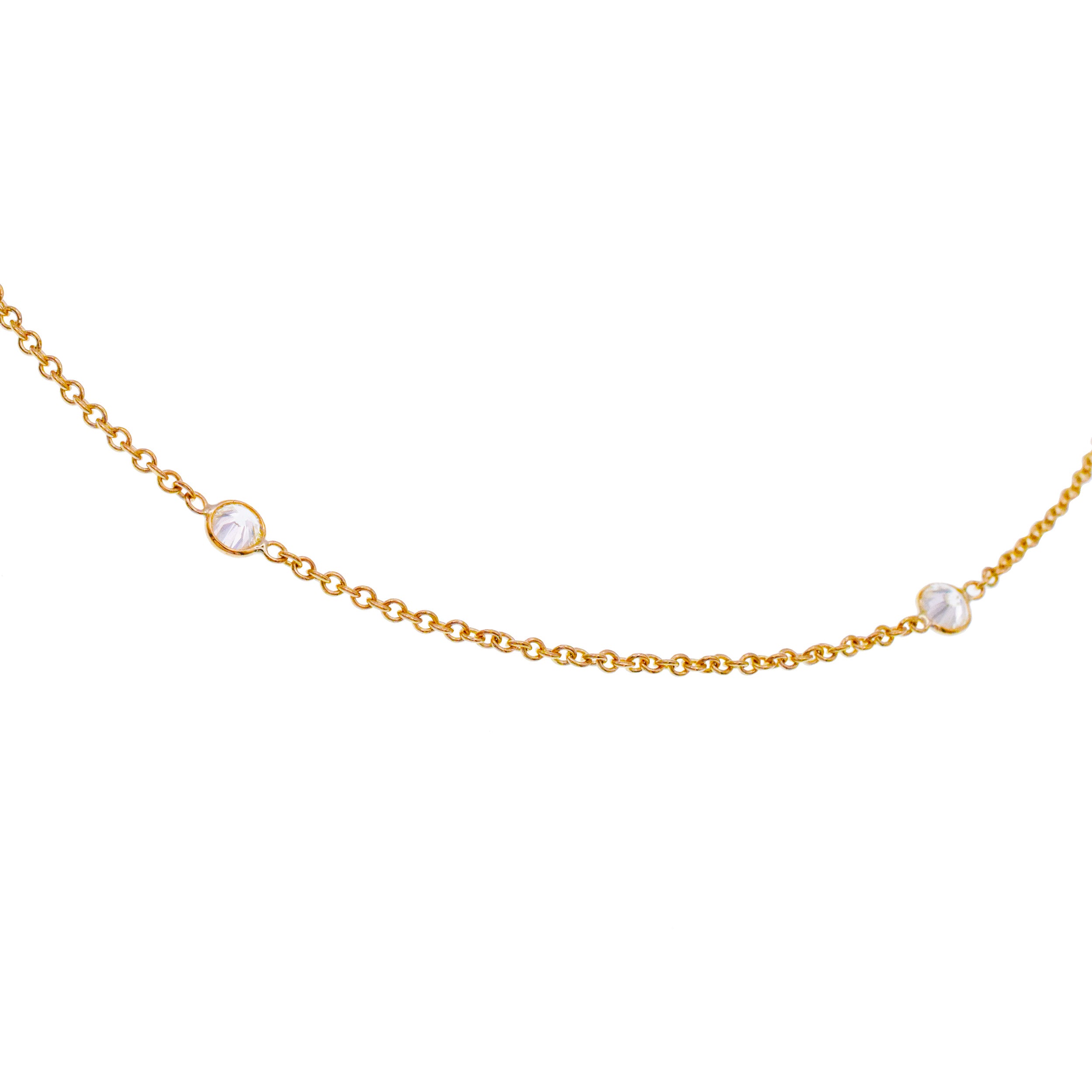 2.07ct Five Stone Diamond By Yard Necklace In 18k Yellow Gold