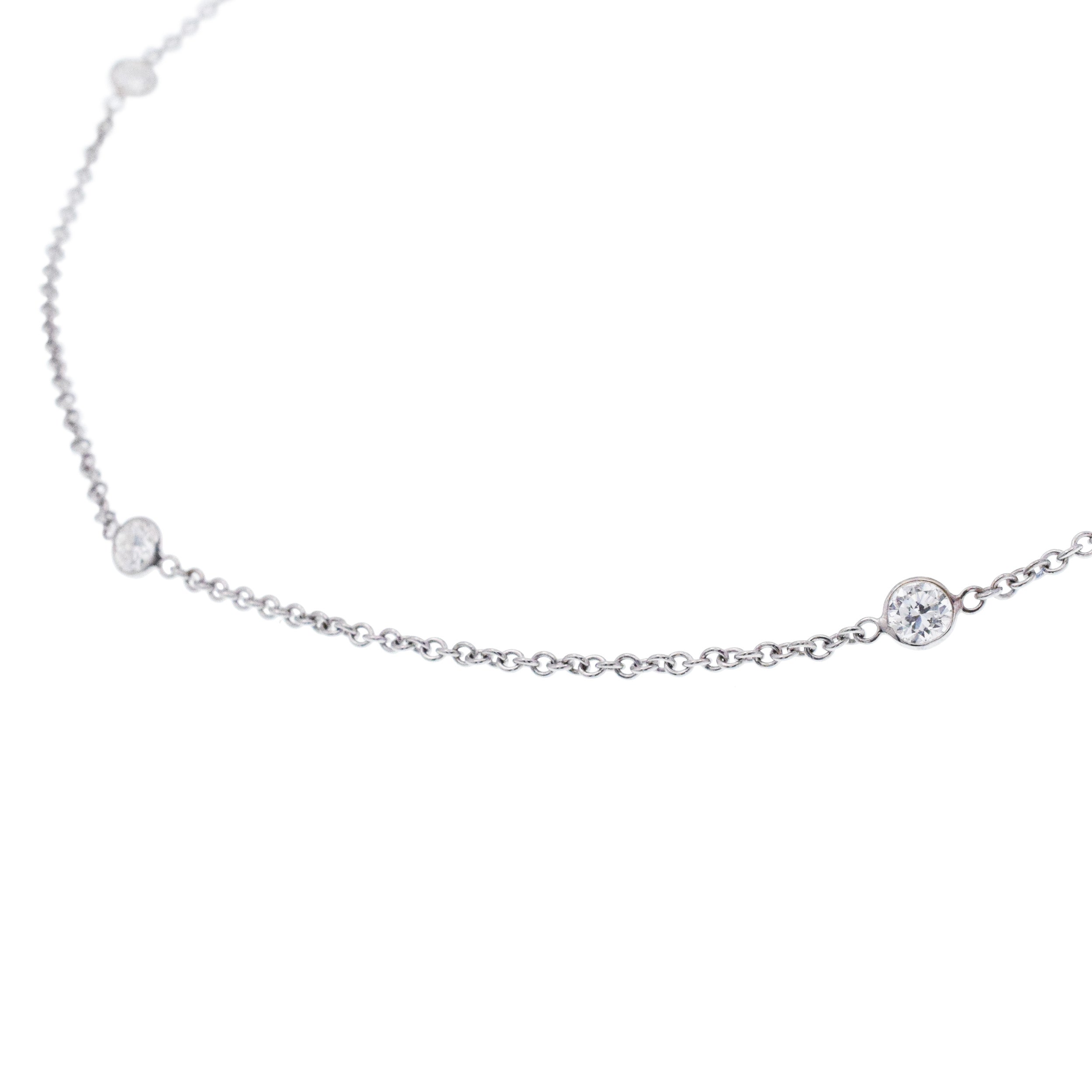 1.90ct Five Stone Diamond By Yard Necklace In 18k White Gold