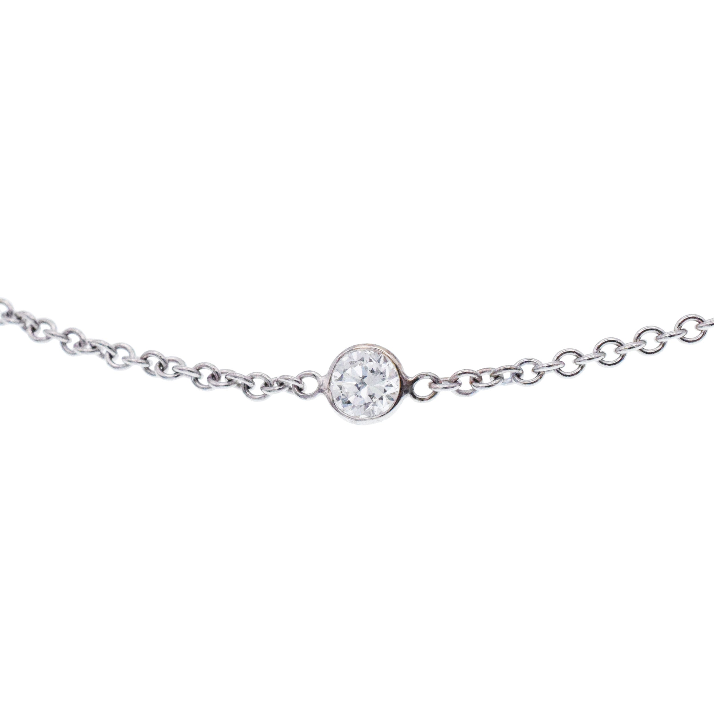 1.90ct Five Stone Diamond By Yard Necklace In 18k White Gold