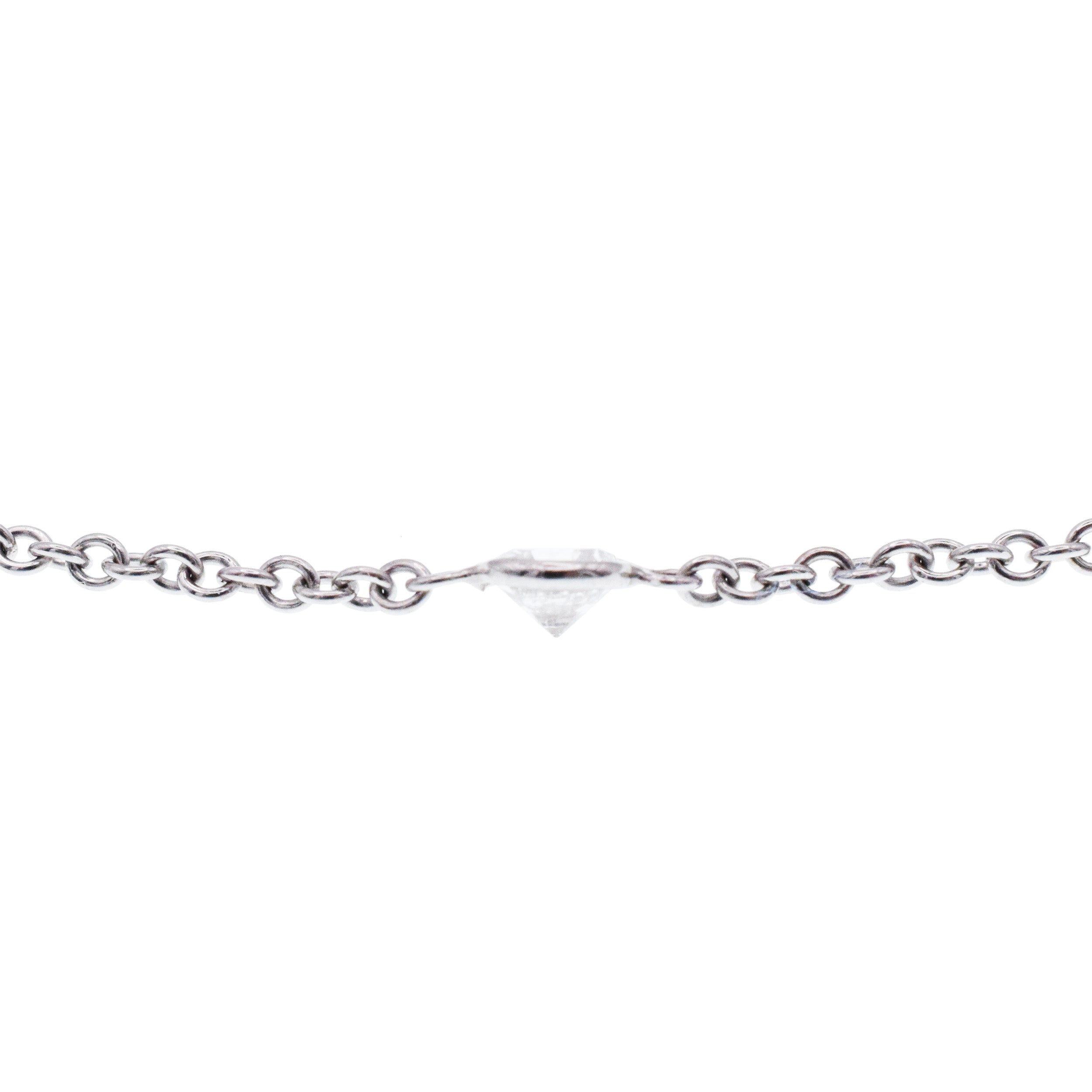 1.90ct Five Stone Diamond By Yard Necklace In 18k White Gold