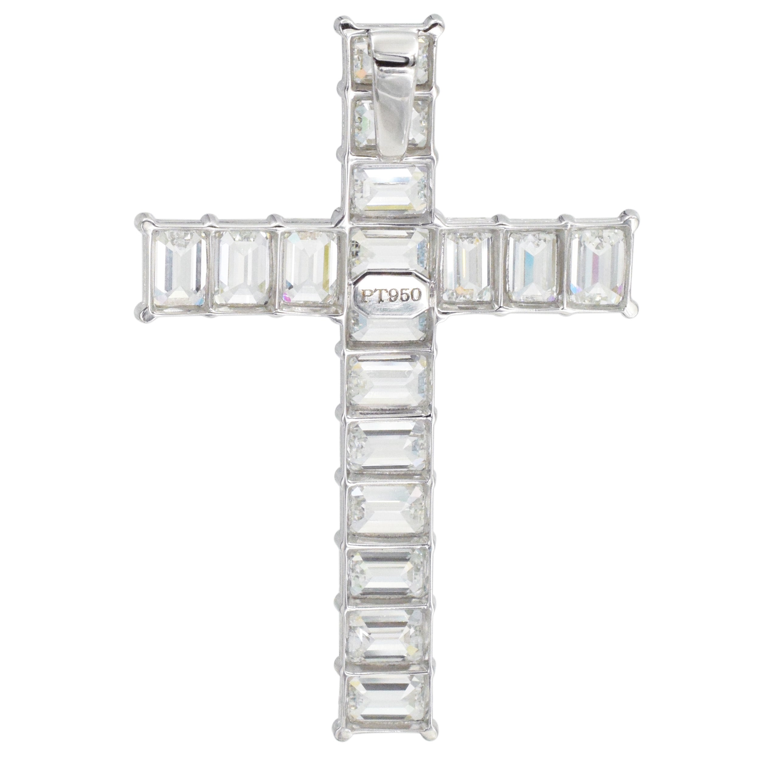 12.47tcw Diamond and Platinum Cross Pendant In Platinum
