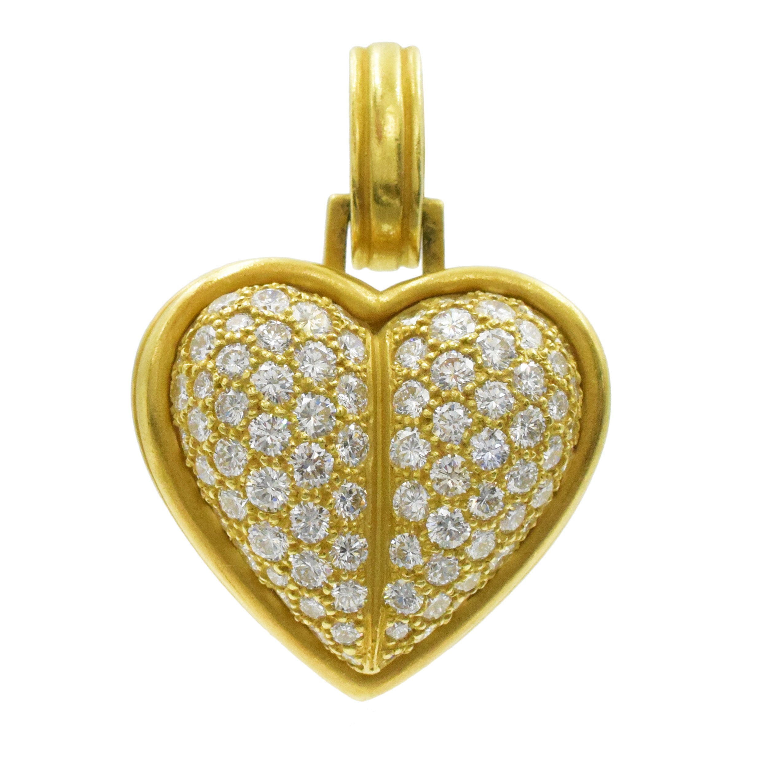 Kieselstein Cord 18k Yellow Gold And Diamond Detatchable Heart Pendant