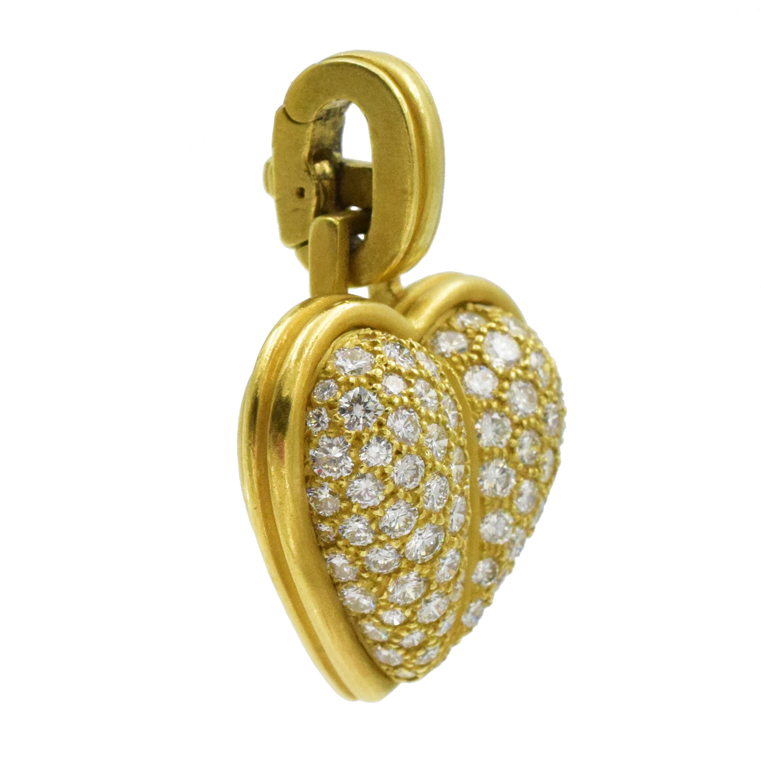 Kieselstein Cord 18k Yellow Gold And Diamond Detatchable Heart Pendant